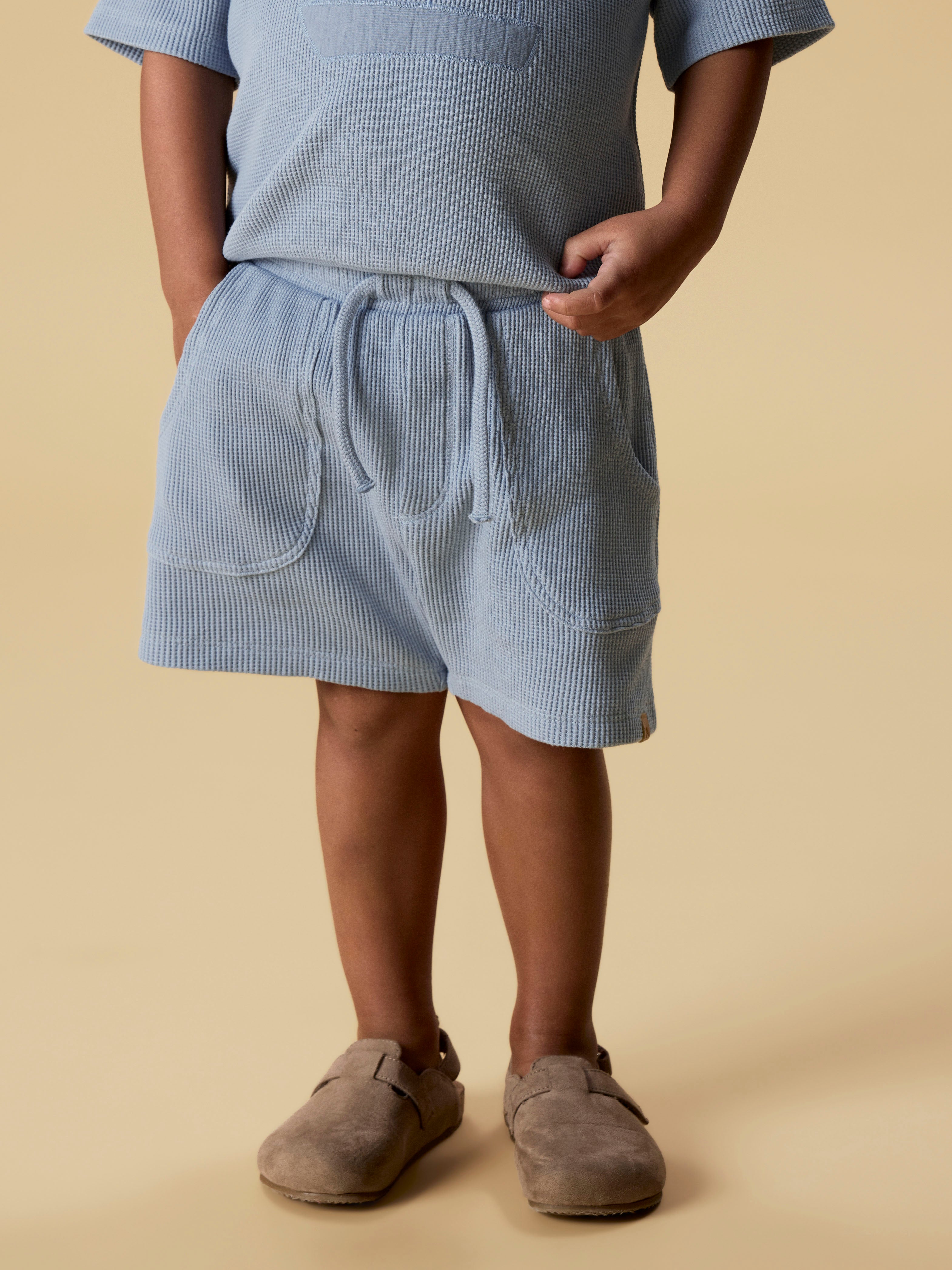 Lil Atelier Harun - Loose Sweat Shorts - Dusty Blue