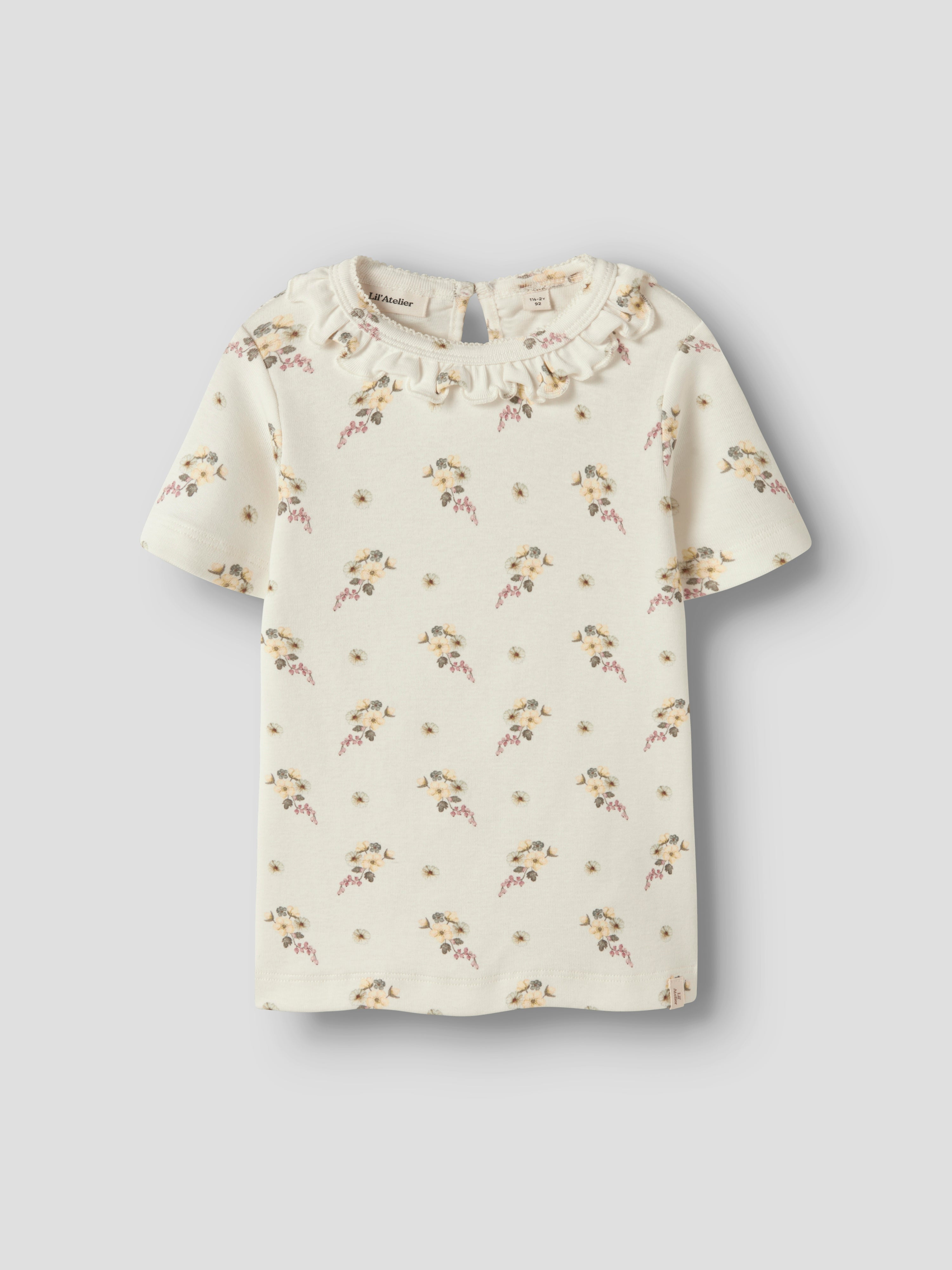 Lil Atelier Gayo Ser SS Top - Coconut Milk/Flower