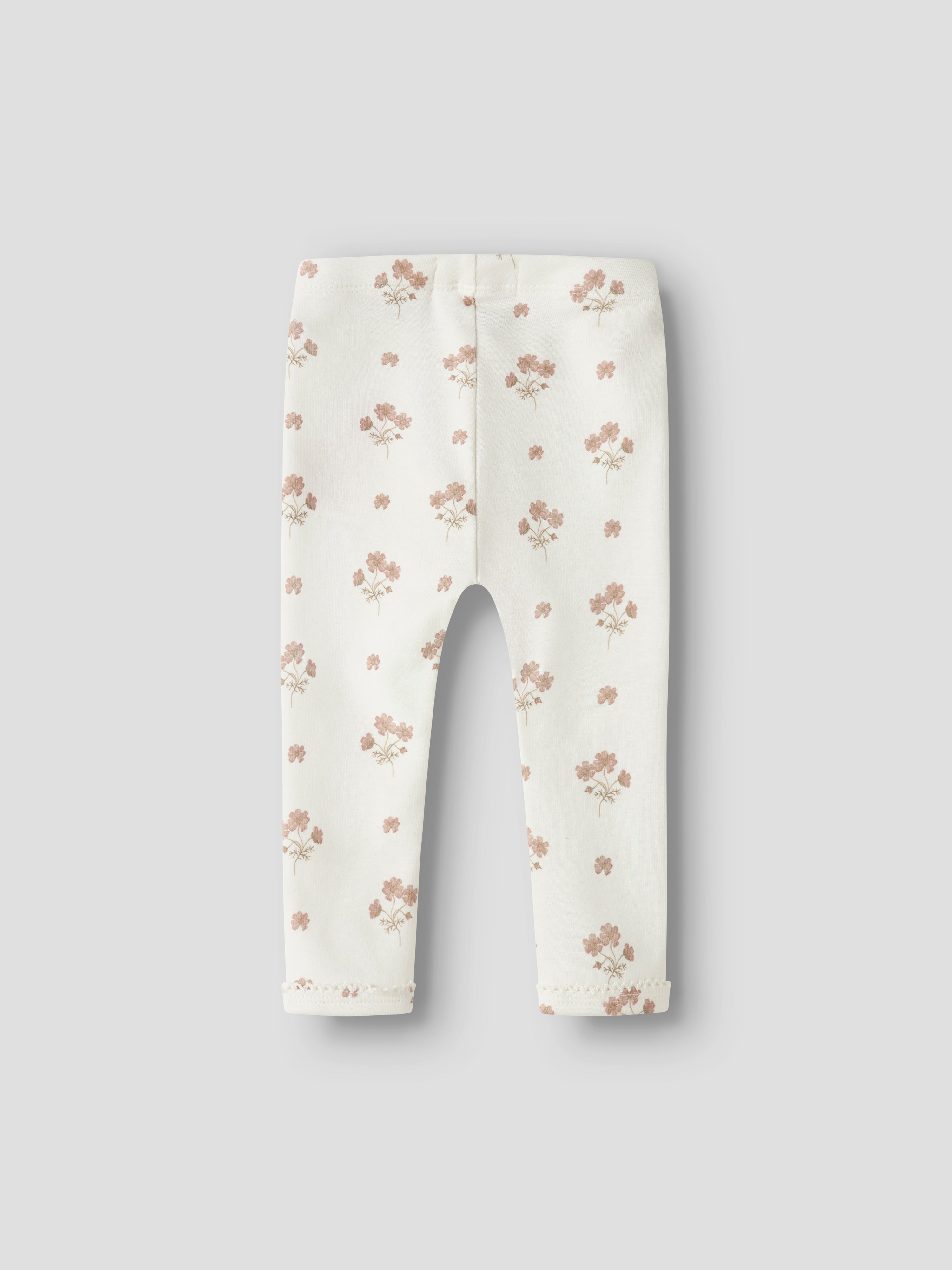 Lil Atelier Layo Sin Leggings - Coconut Milk/Flower Pink