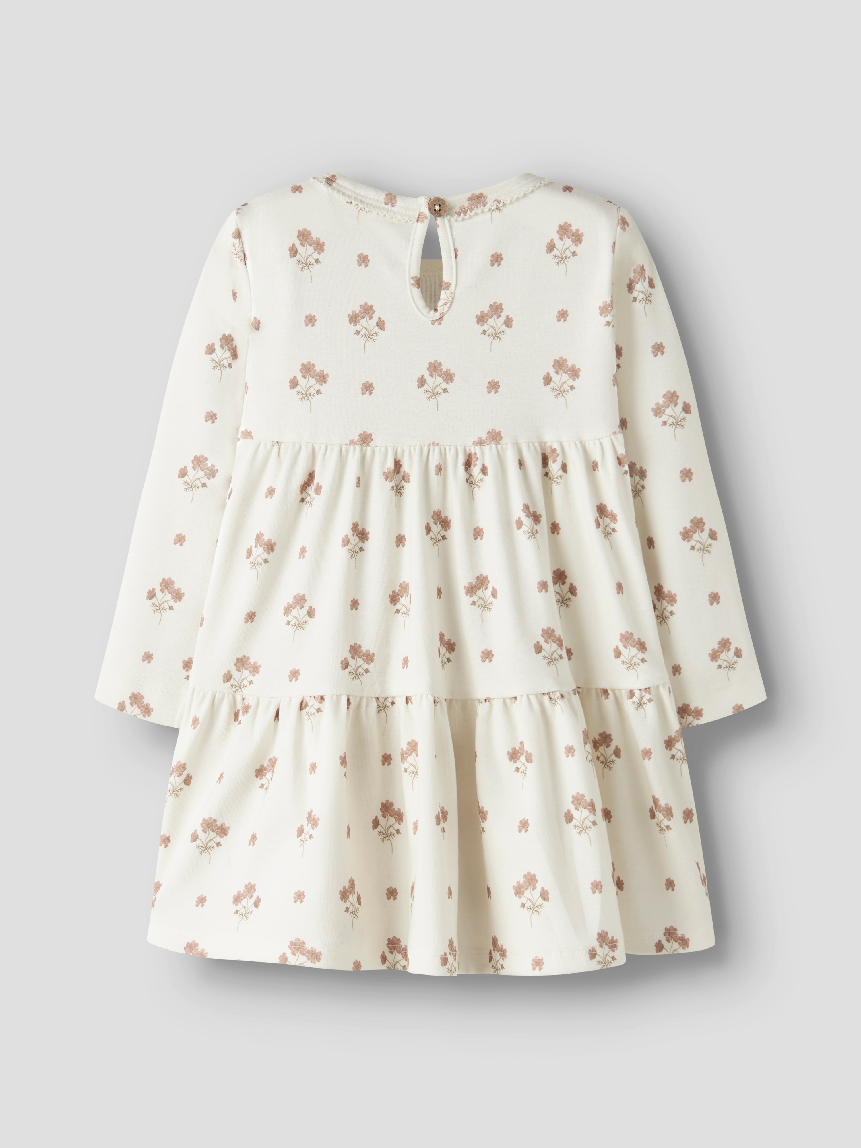 Lil Atelier Layo Sif LS Dress - Coconut Milk/Flower Pink