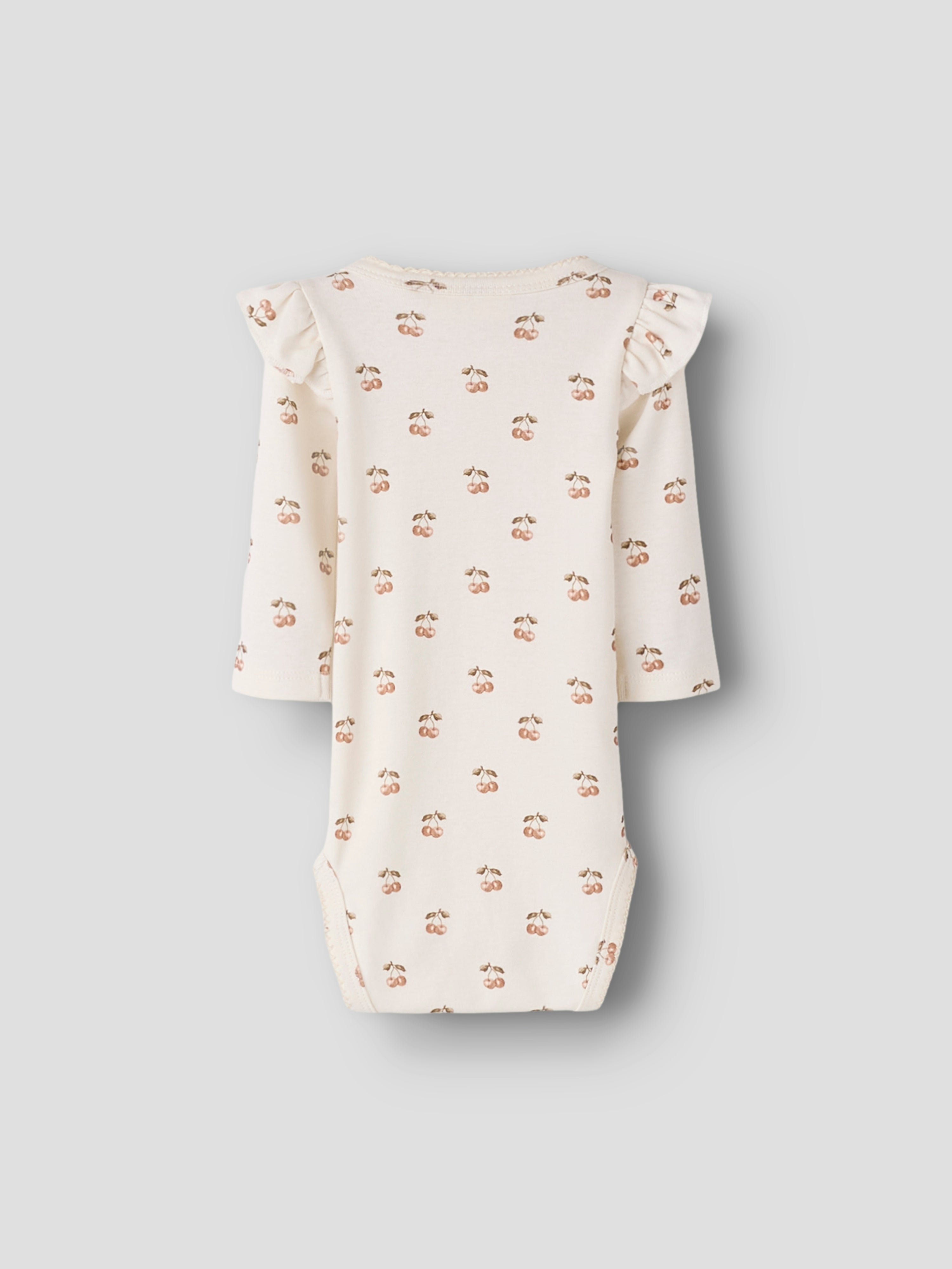 Lil Atelier Layo Kep LS Slim Body - Coconut Milk/Cherry