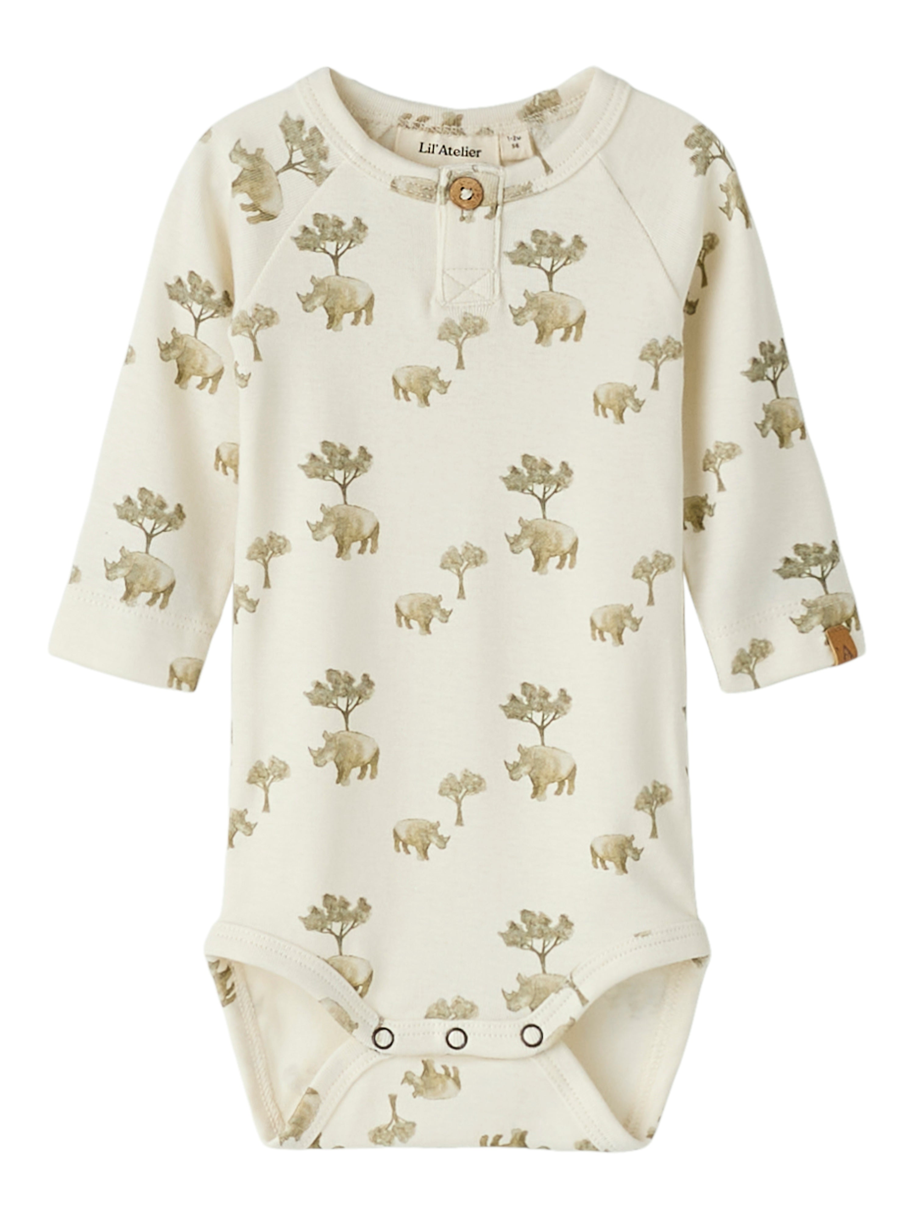Lil Atelier Layo LS Slim Body - Coconut Milk/Rhino