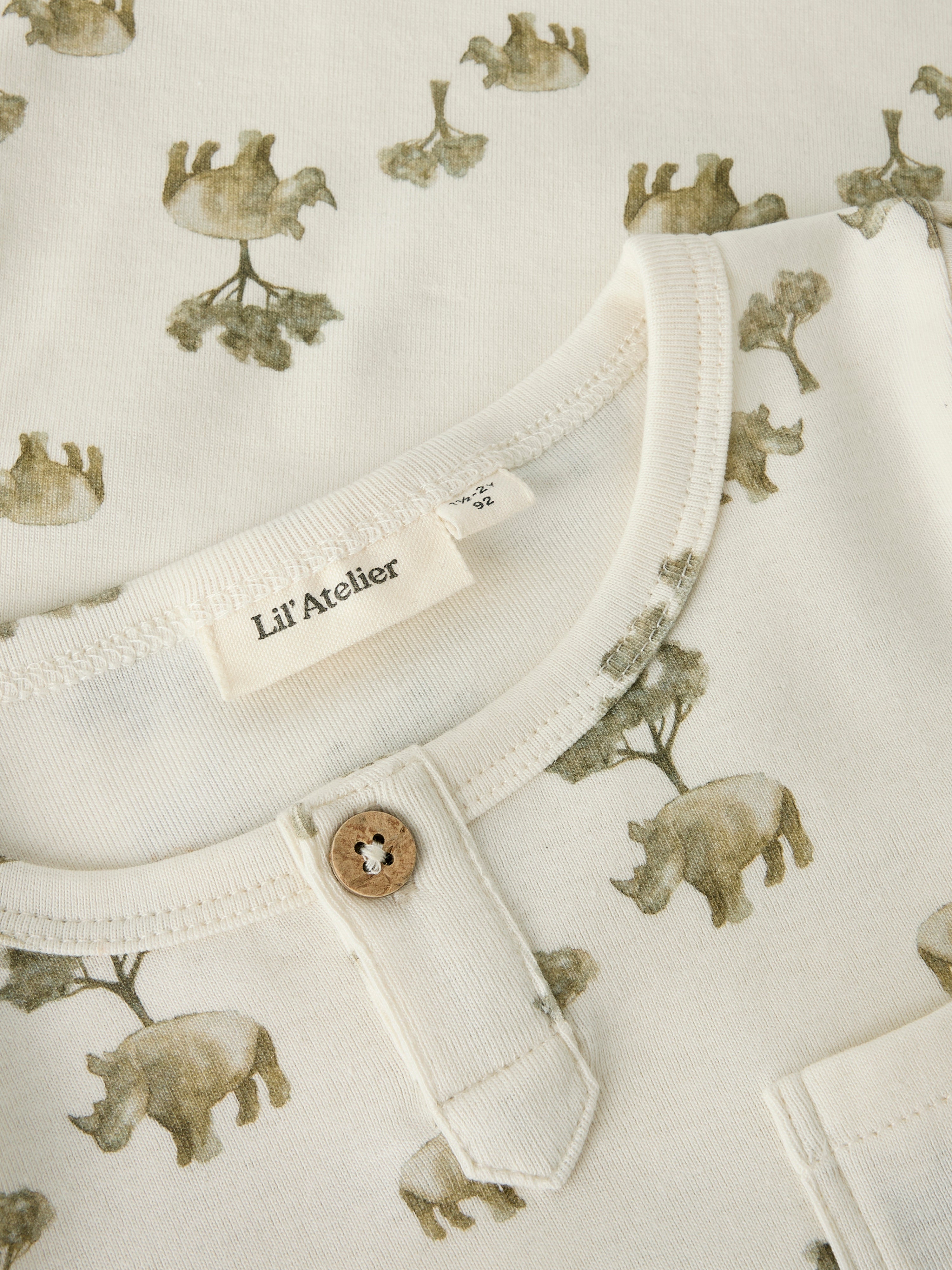 Lil Atelier Layo SS Slim Top - Coconut Milk/Rhino
