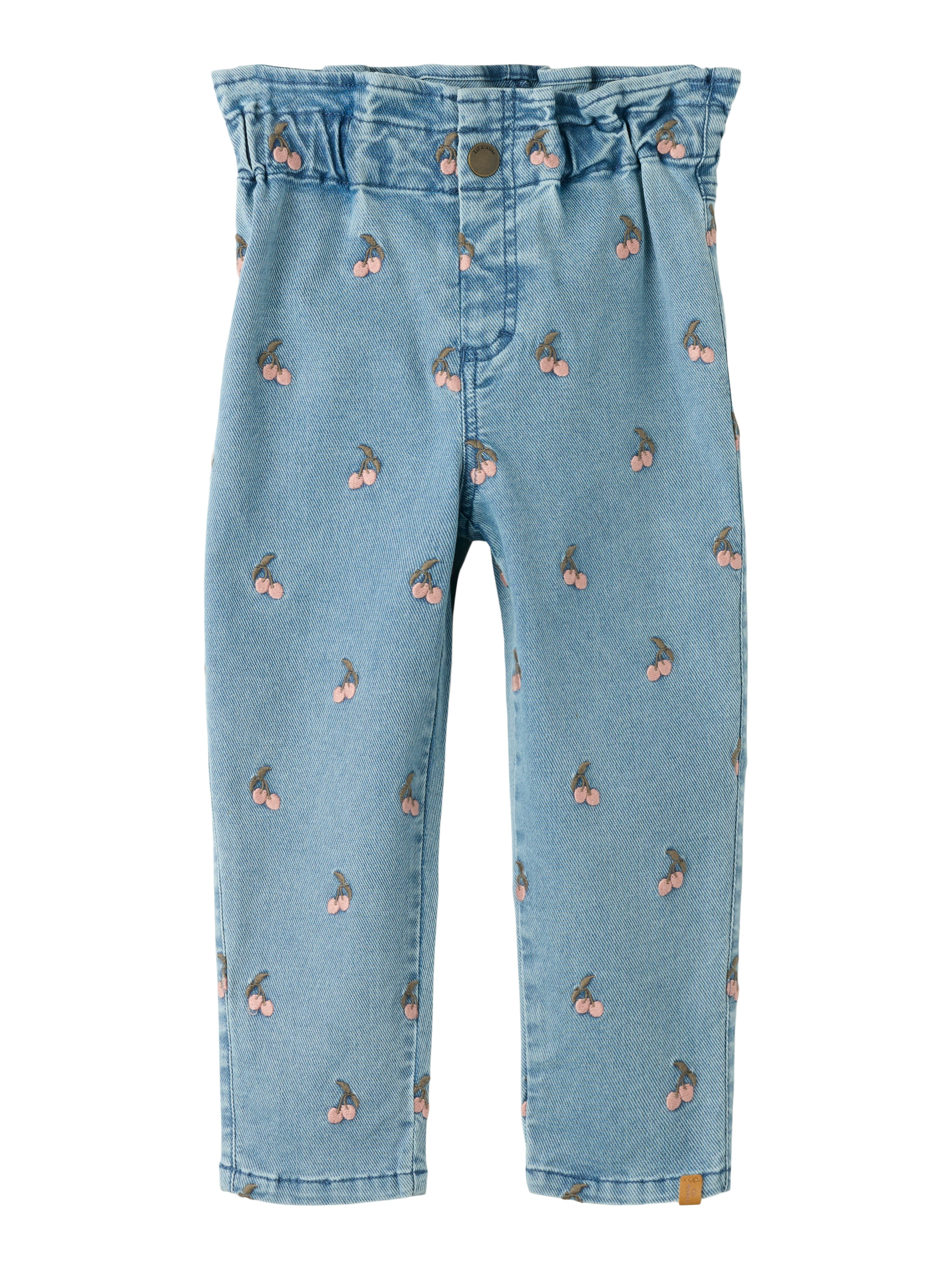 Lil Atelier Deva Loose Emb Jeans - Medium Blue Denim/Cherry