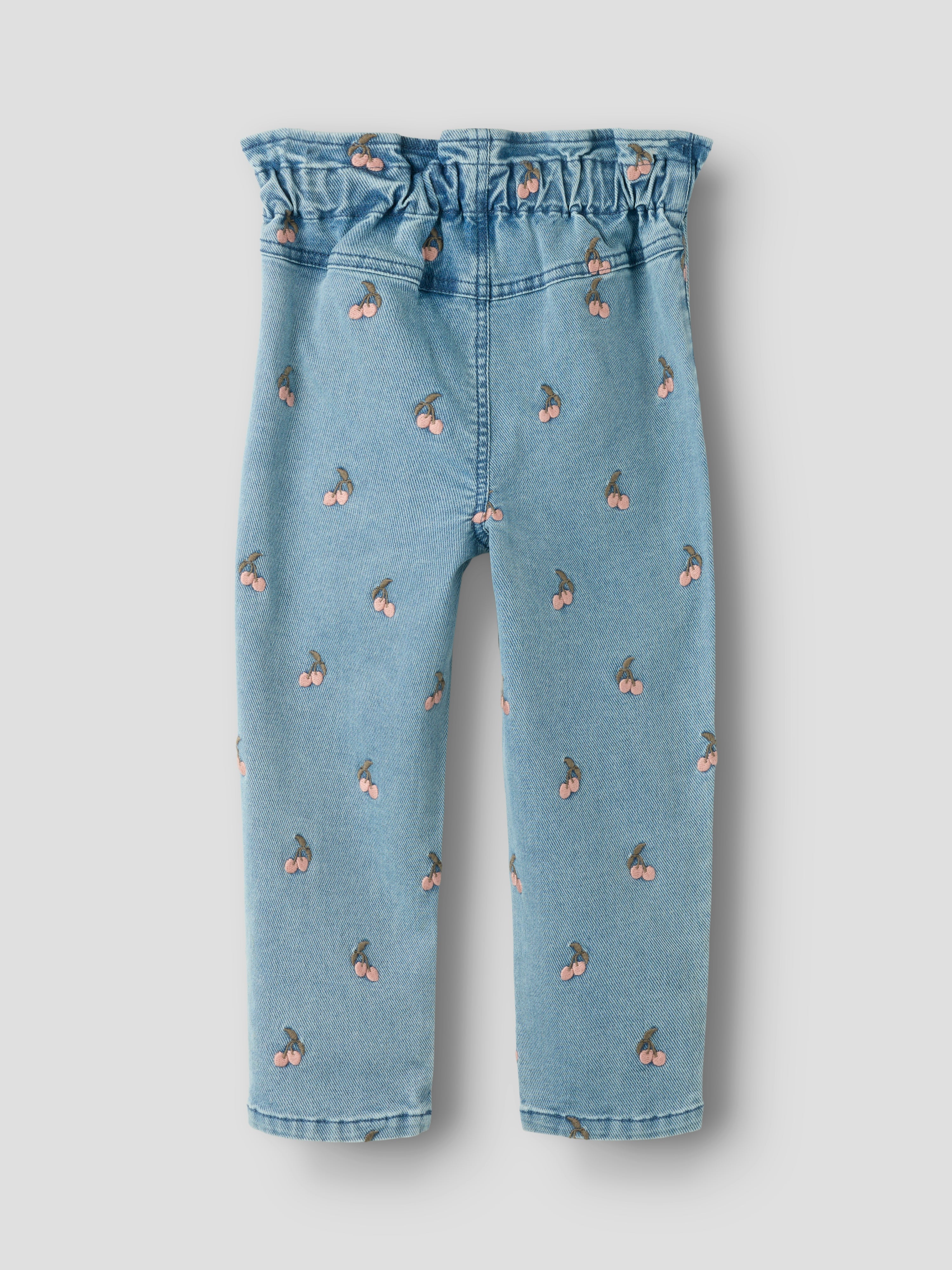 Lil Atelier Deva Loose Emb Jeans - Medium Blue Denim/Cherry