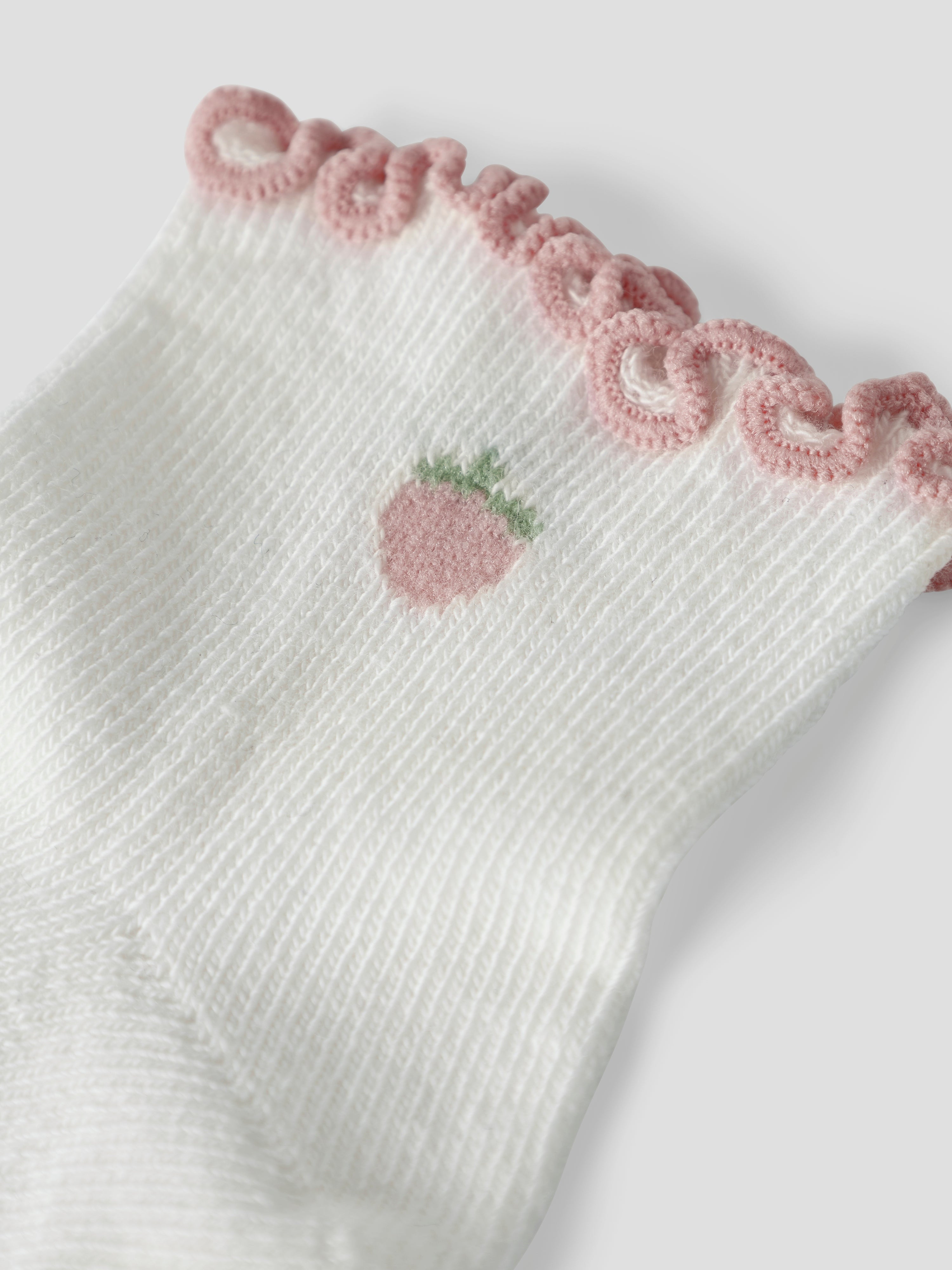 Lil Atelier Fiducia Socks - Coconut Milk/Strawberry