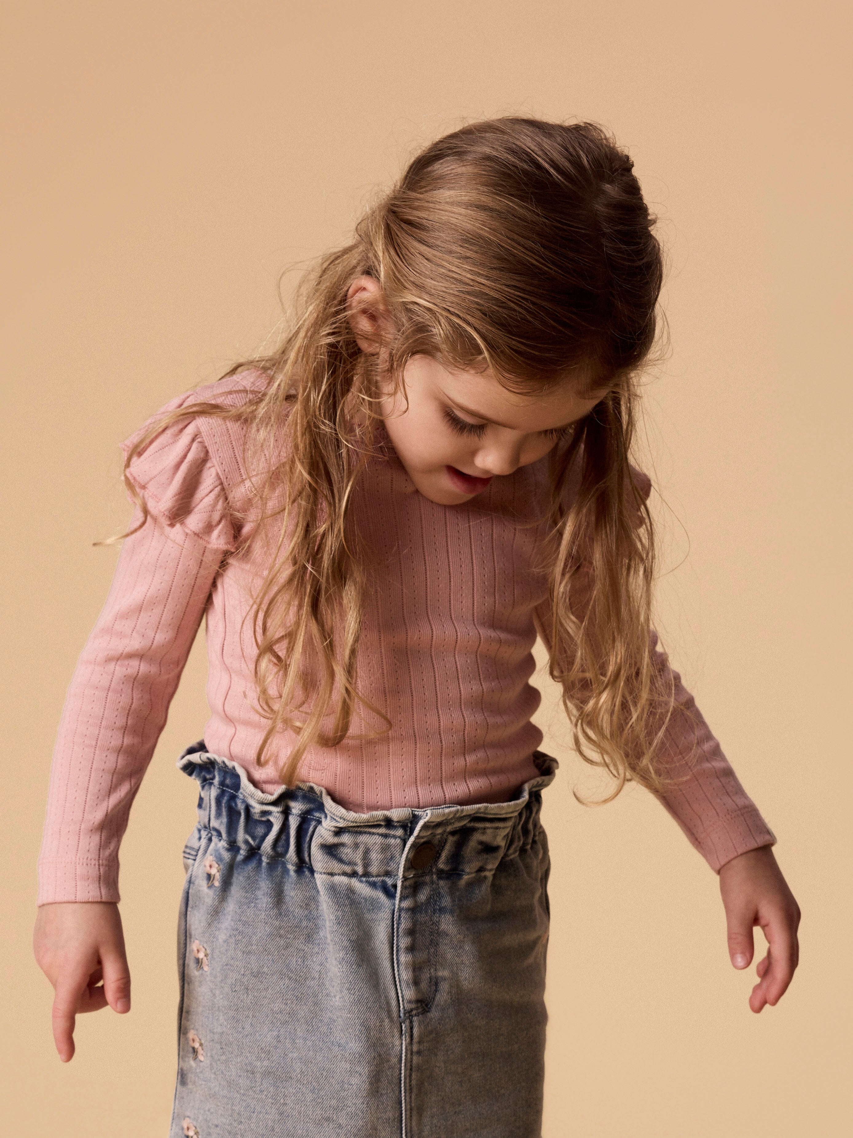 Lil Atelier Rachel Nan Slim Top - Misty Rose