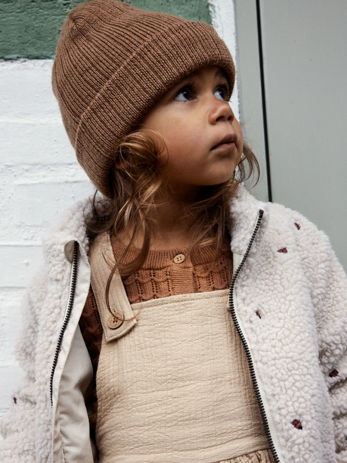 Lil Atelier Nalo Sherpa Loose Jacket - Fog