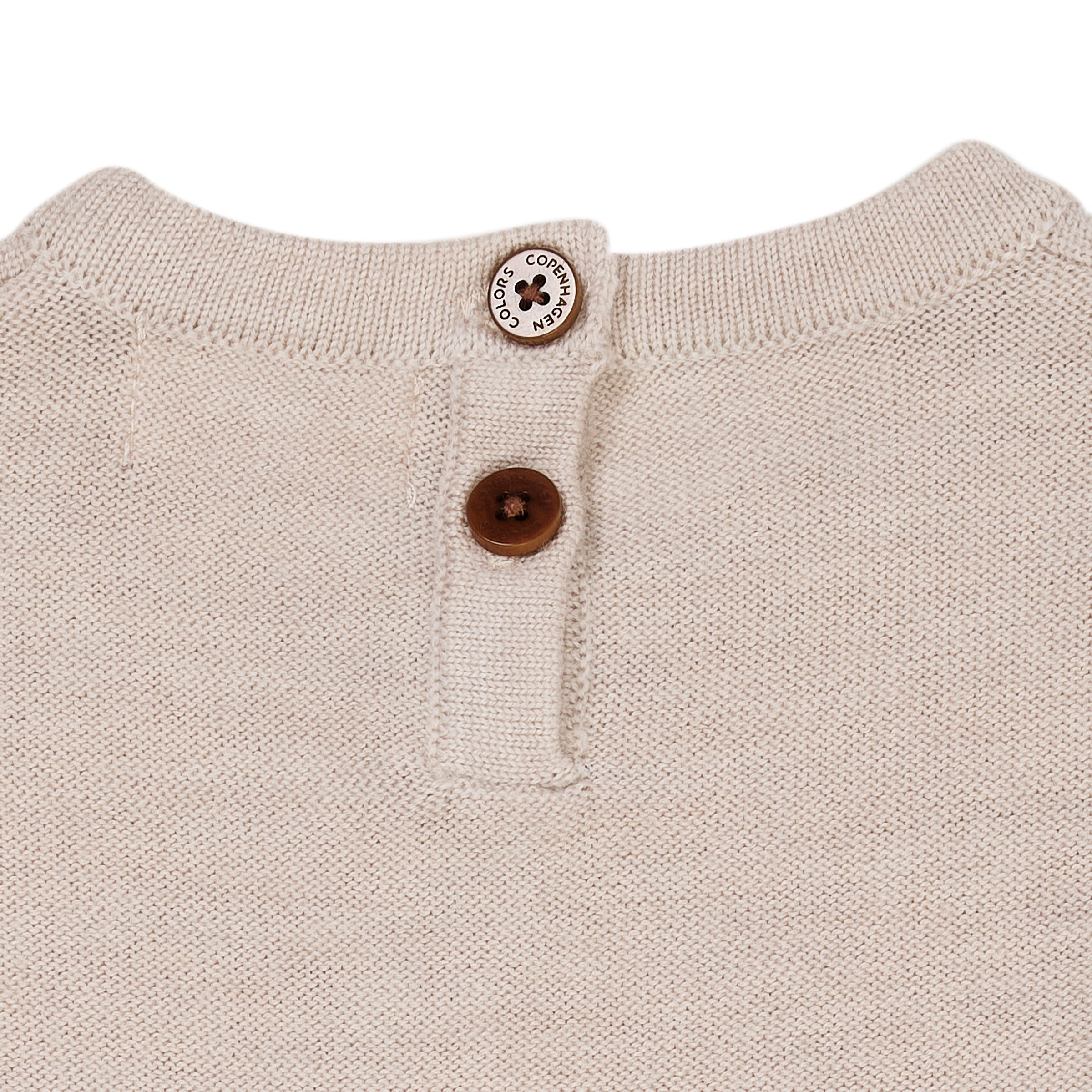 Copenhagen Colors Merino Cable Dress W. Hearts - Pale Cream Melange