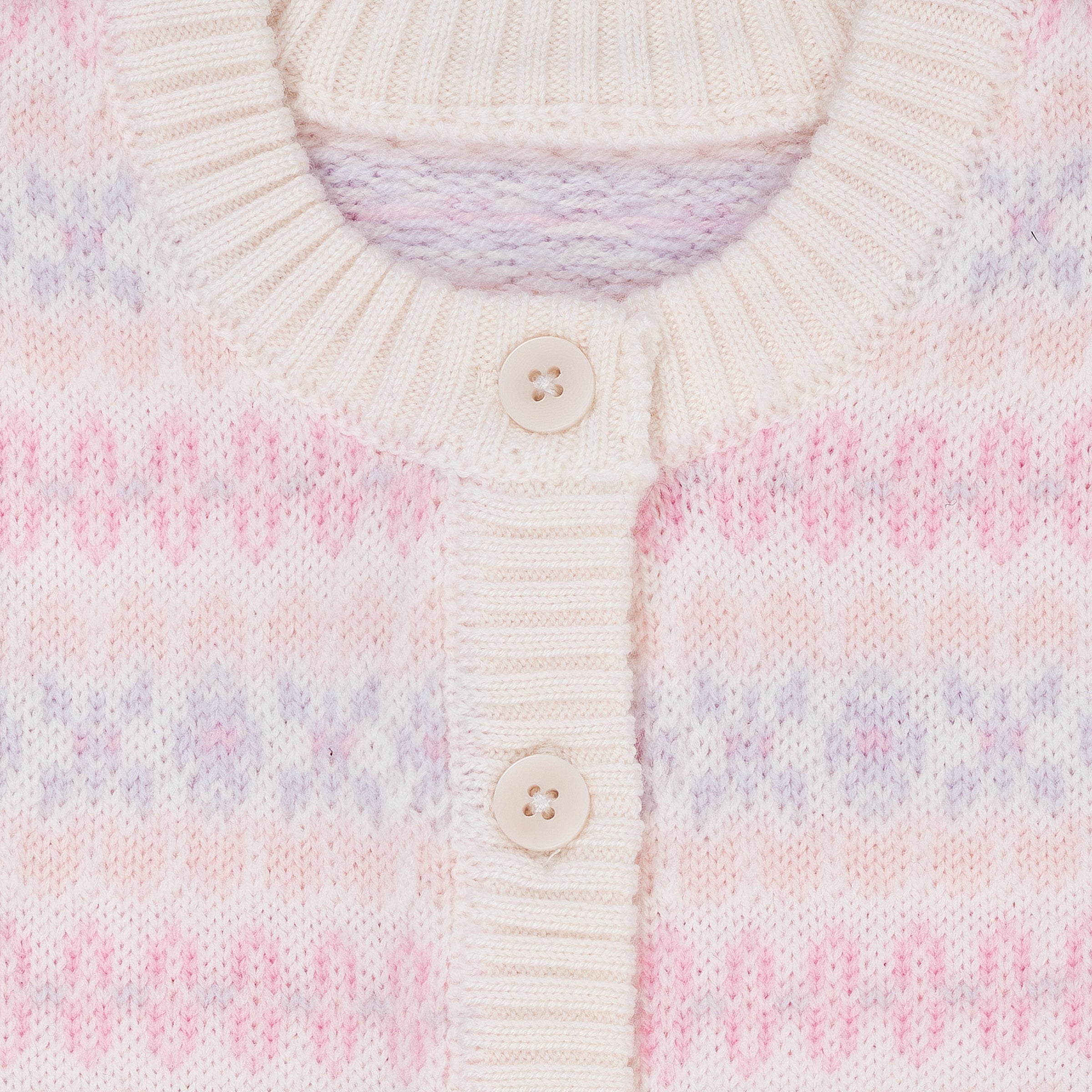 Copenhagen Colors Merino Pattern Cardigan - Lavender Combi