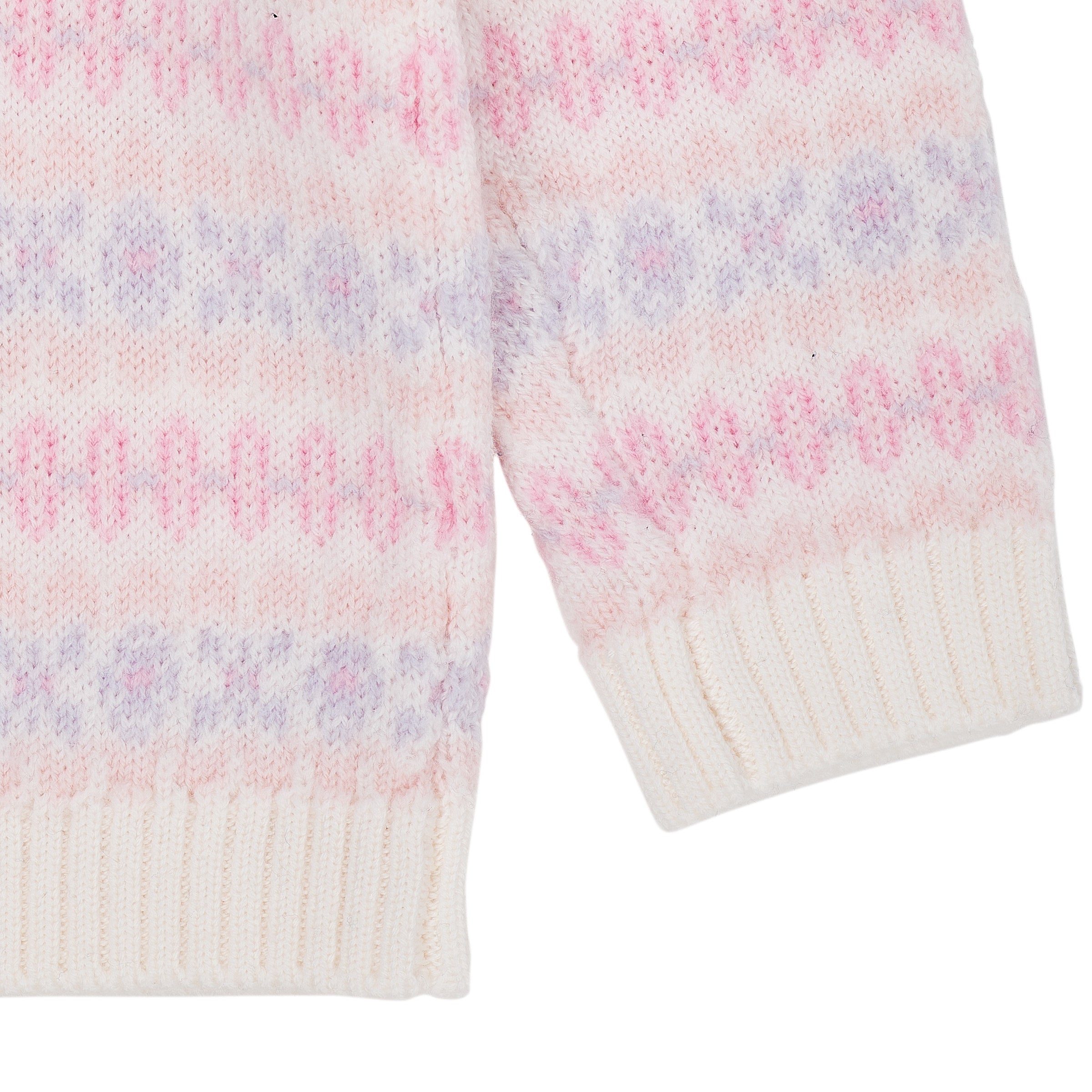 Copenhagen Colors Merino Pattern Cardigan - Lavender Combi