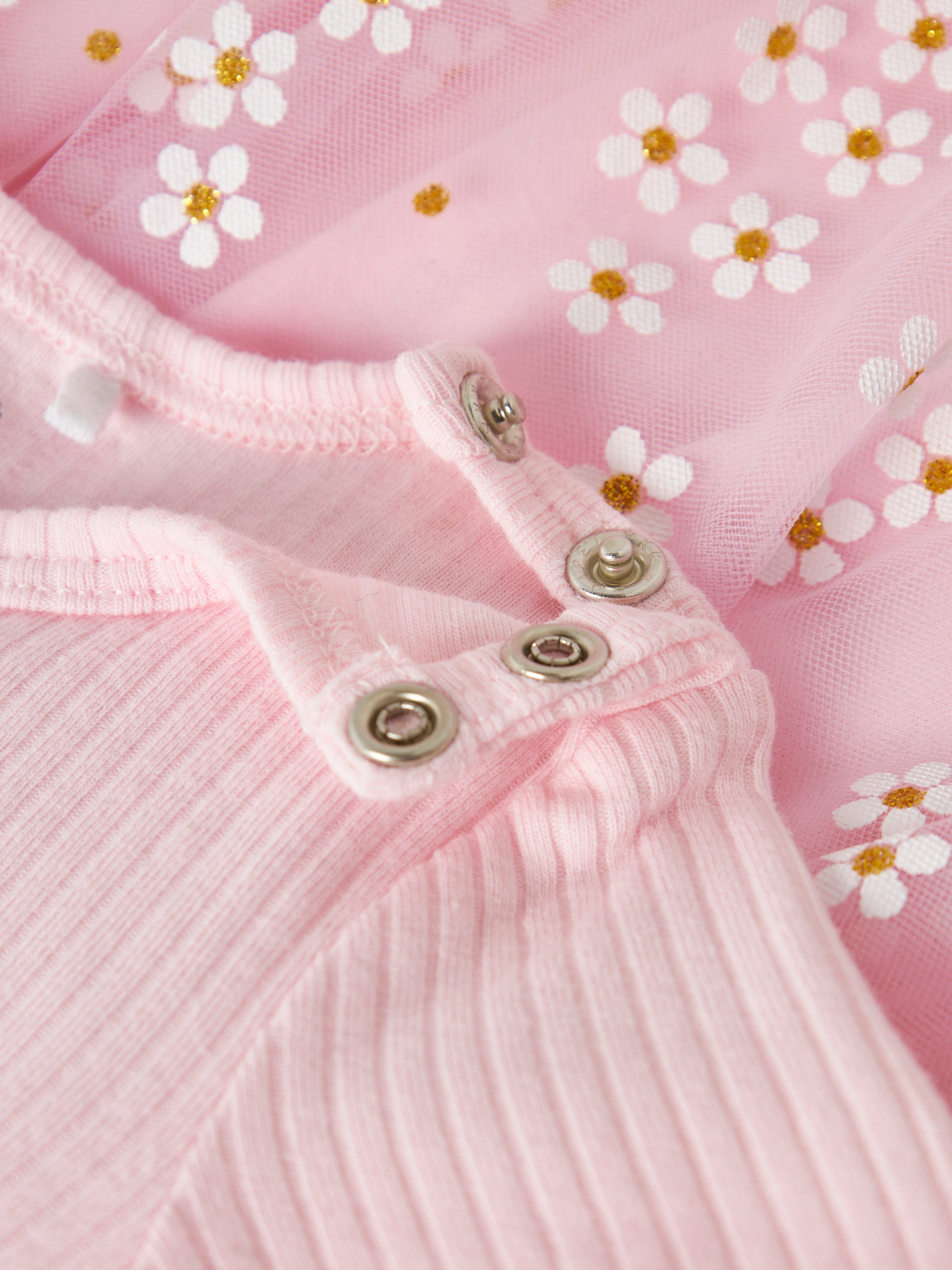 Name It Floral LS Dress - Cradle Pink