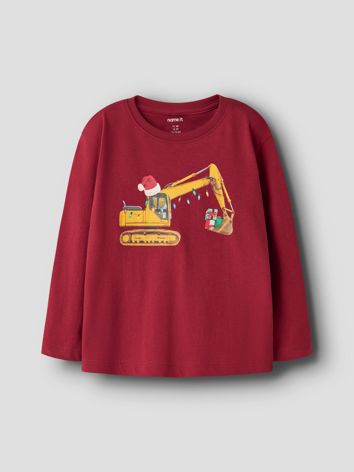 Name It Vosmas - LS Top - Red Dahlia / Excavator