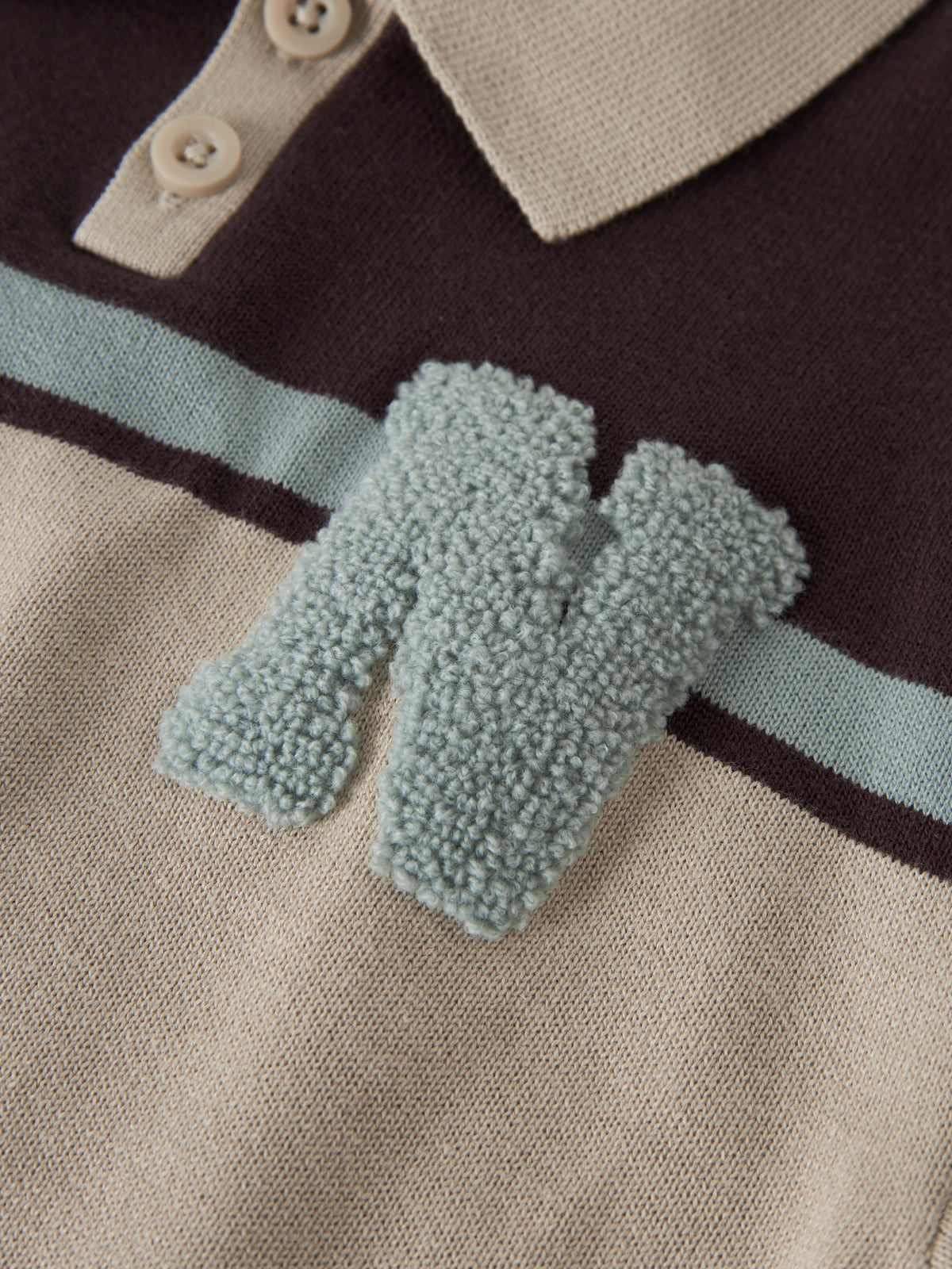 Name It Ral - LS Knit Polo - Chocolate Plum / With N