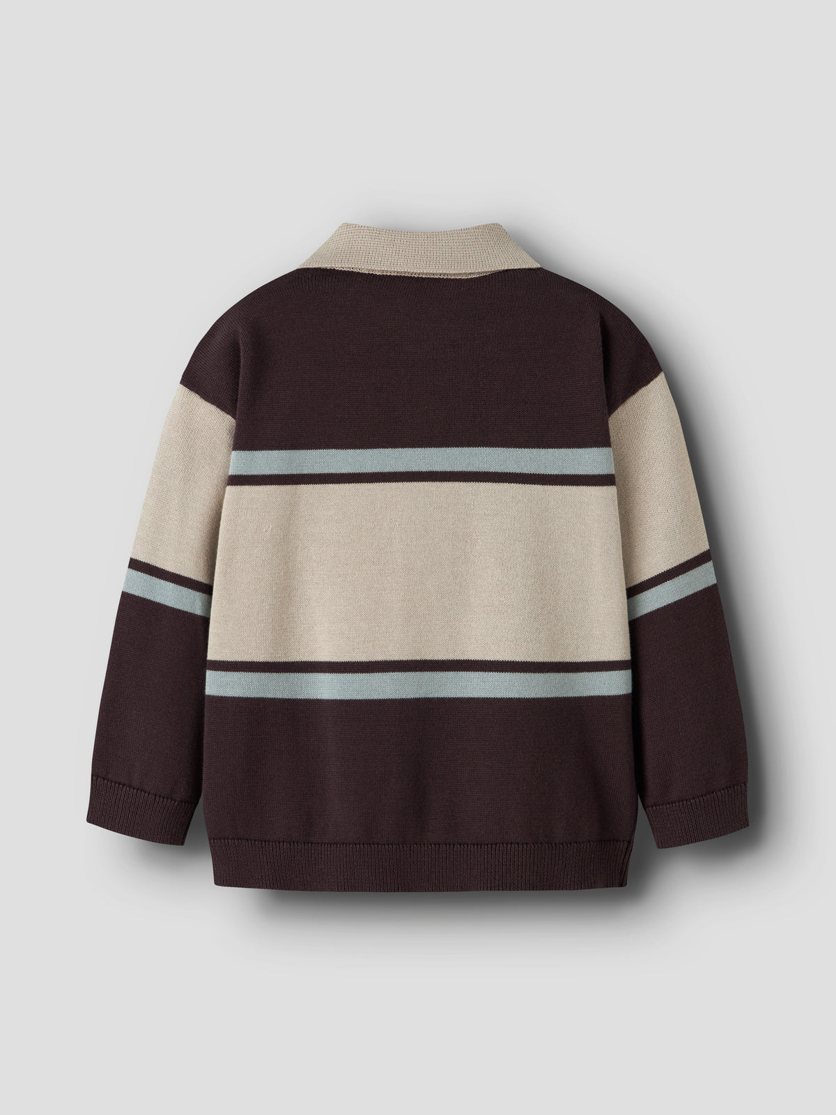 Name It Ral - LS Knit Polo - Chocolate Plum / With N