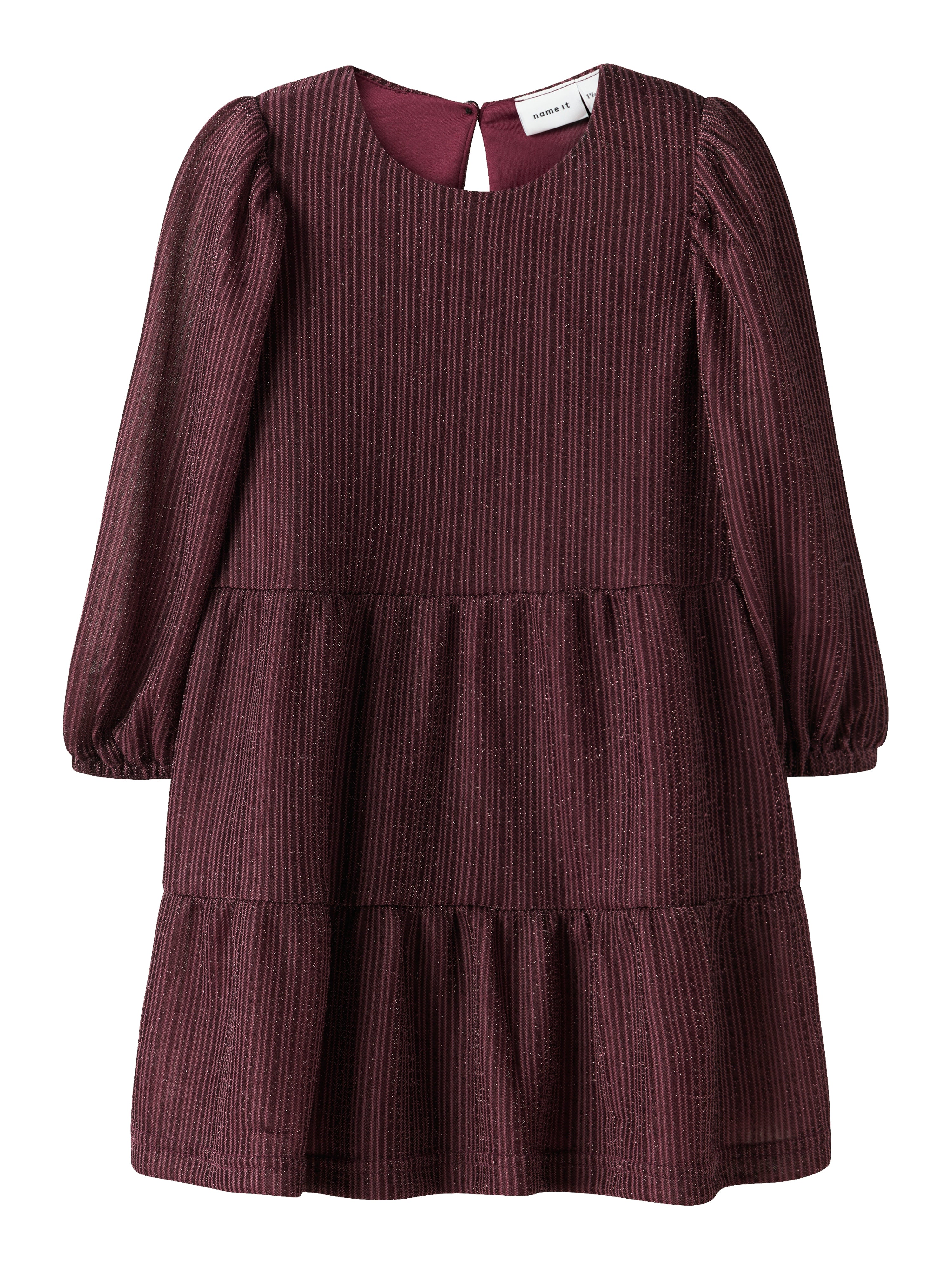 Name It Risilk LS Dress - Burgundy