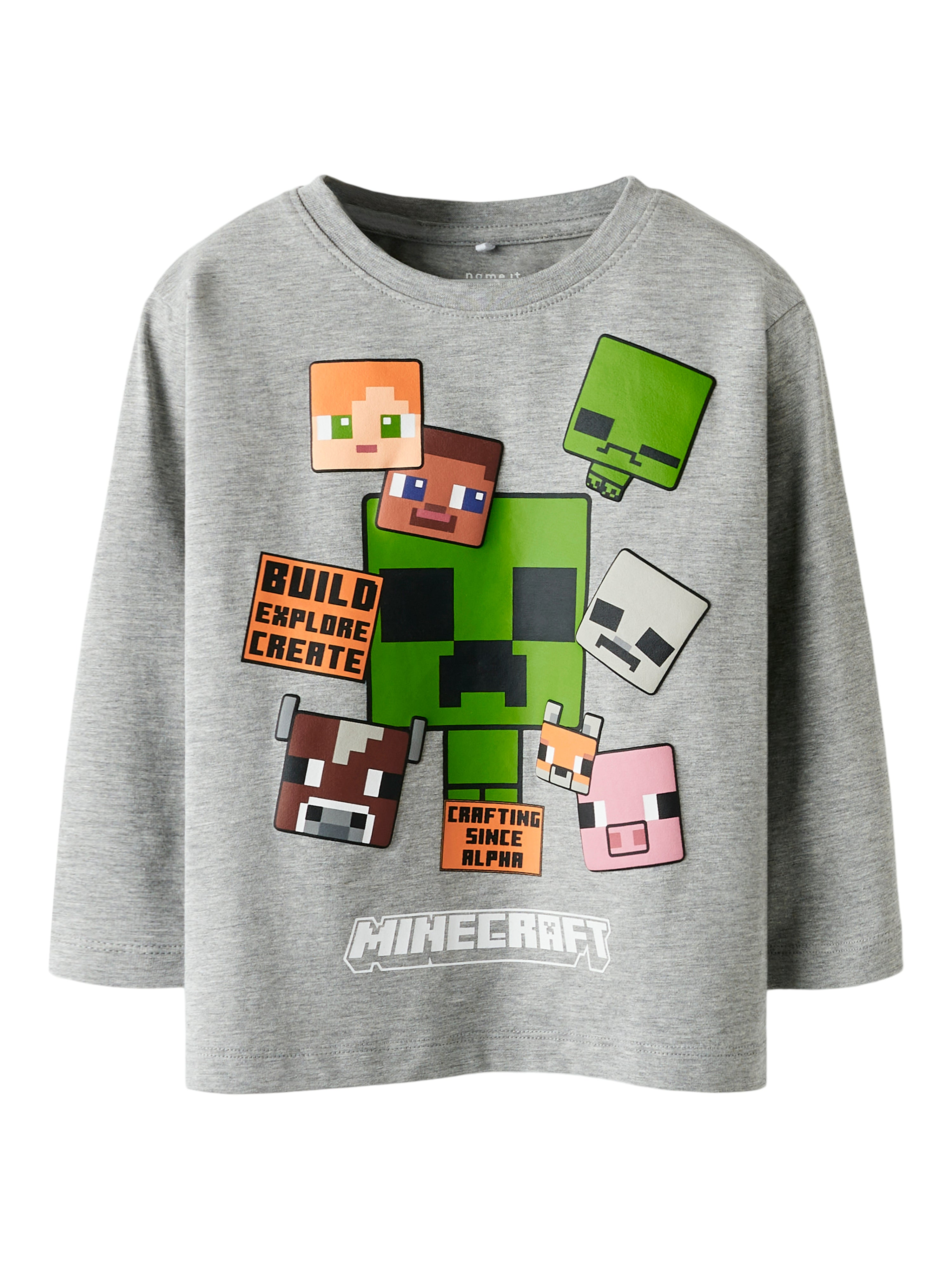 Name It Nyle Minecraft Top - Grey Melange