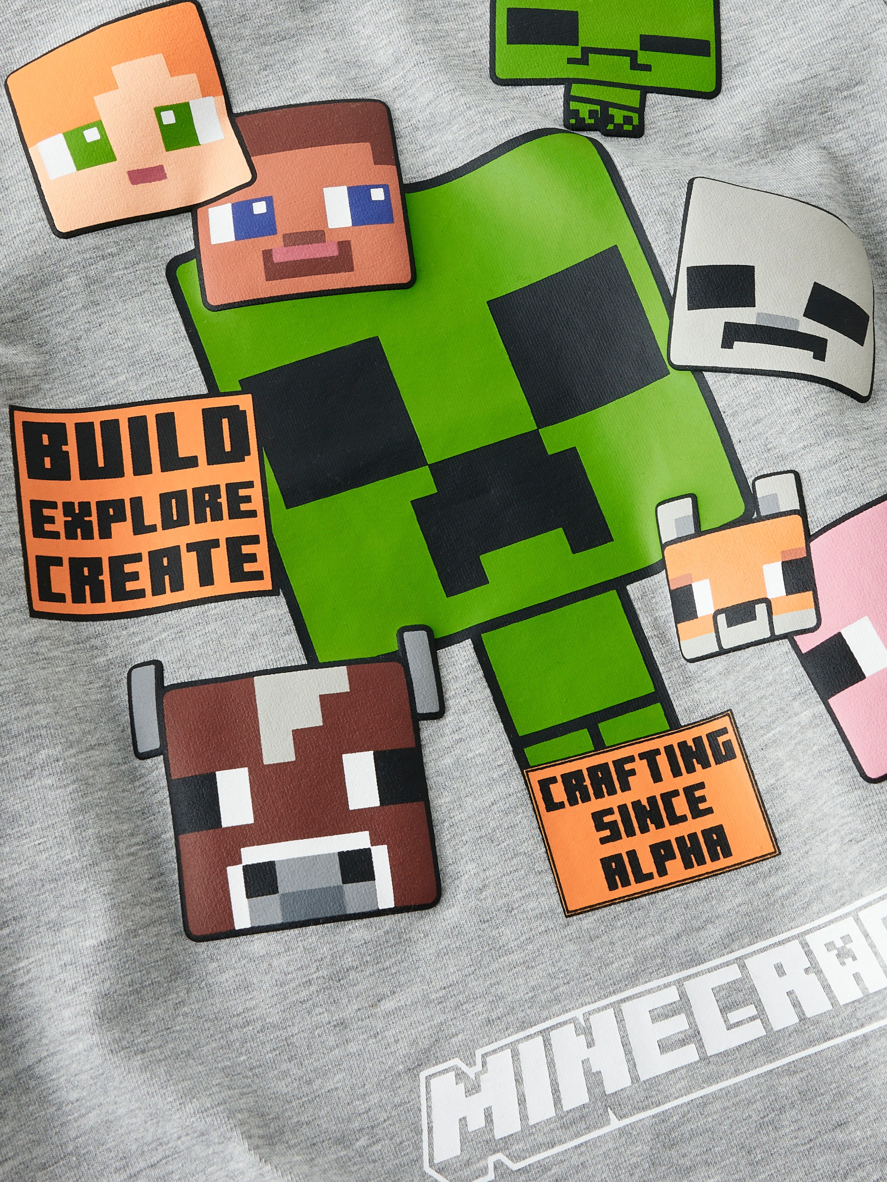 Name It Nyle Minecraft Top - Grey Melange