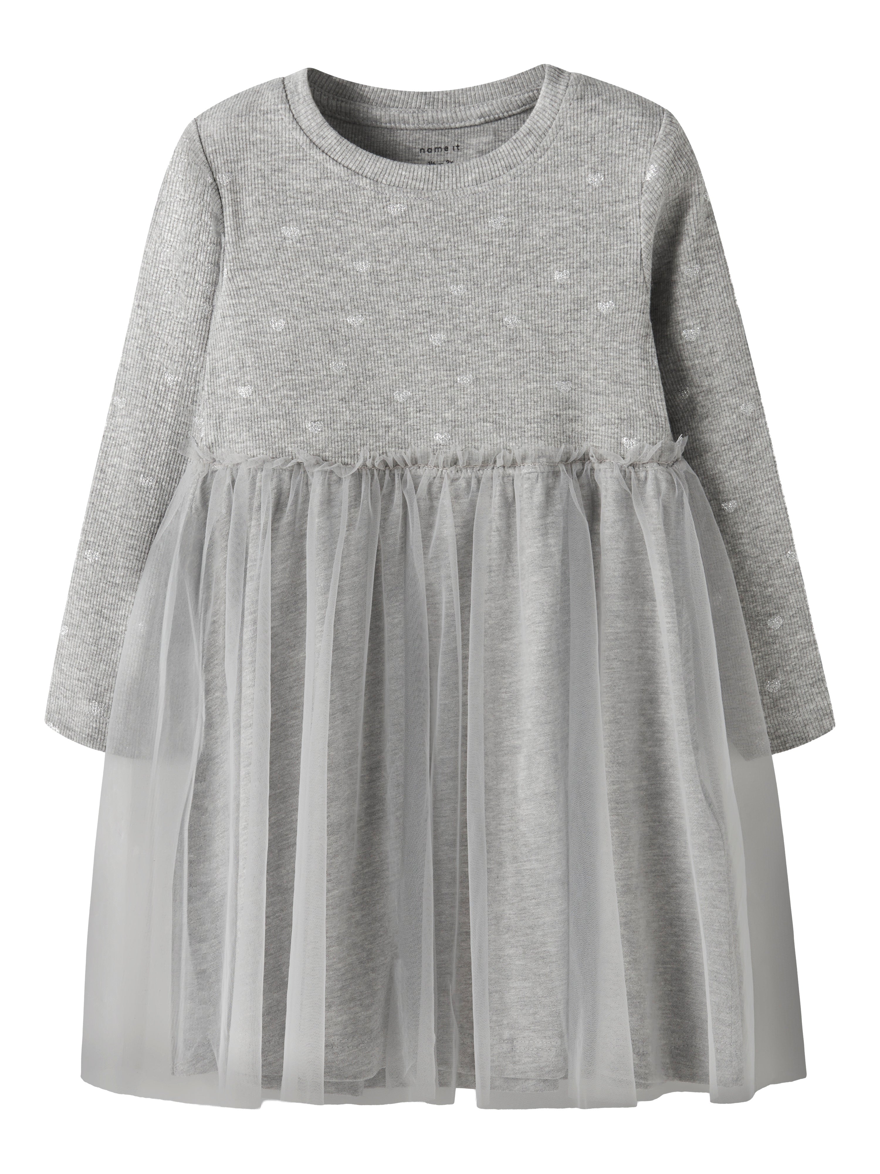 Name It Nadja - LS Dress - Grey Melange