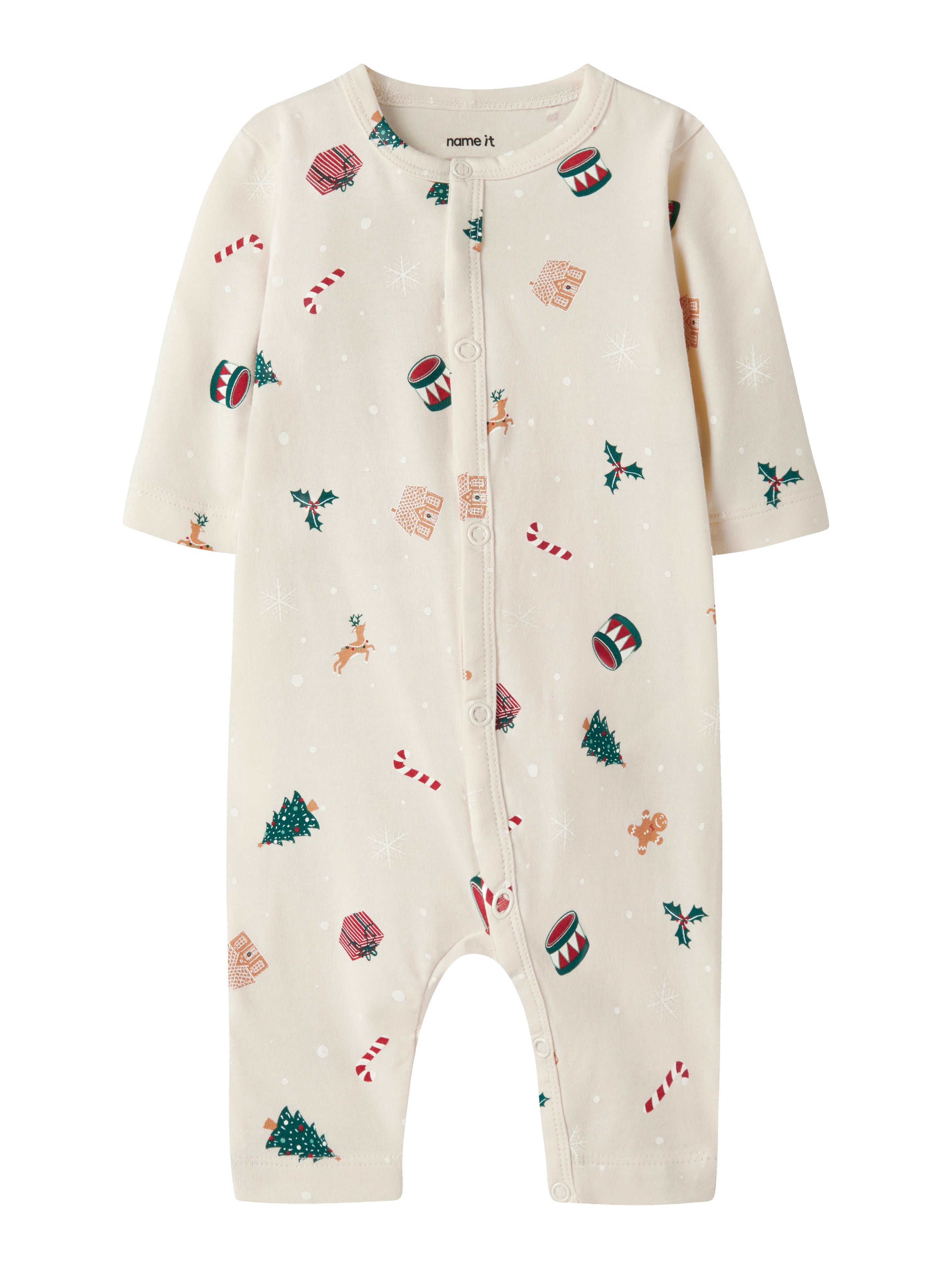 Name It Vismas Natdragt - Whitecap Gray/Xmas