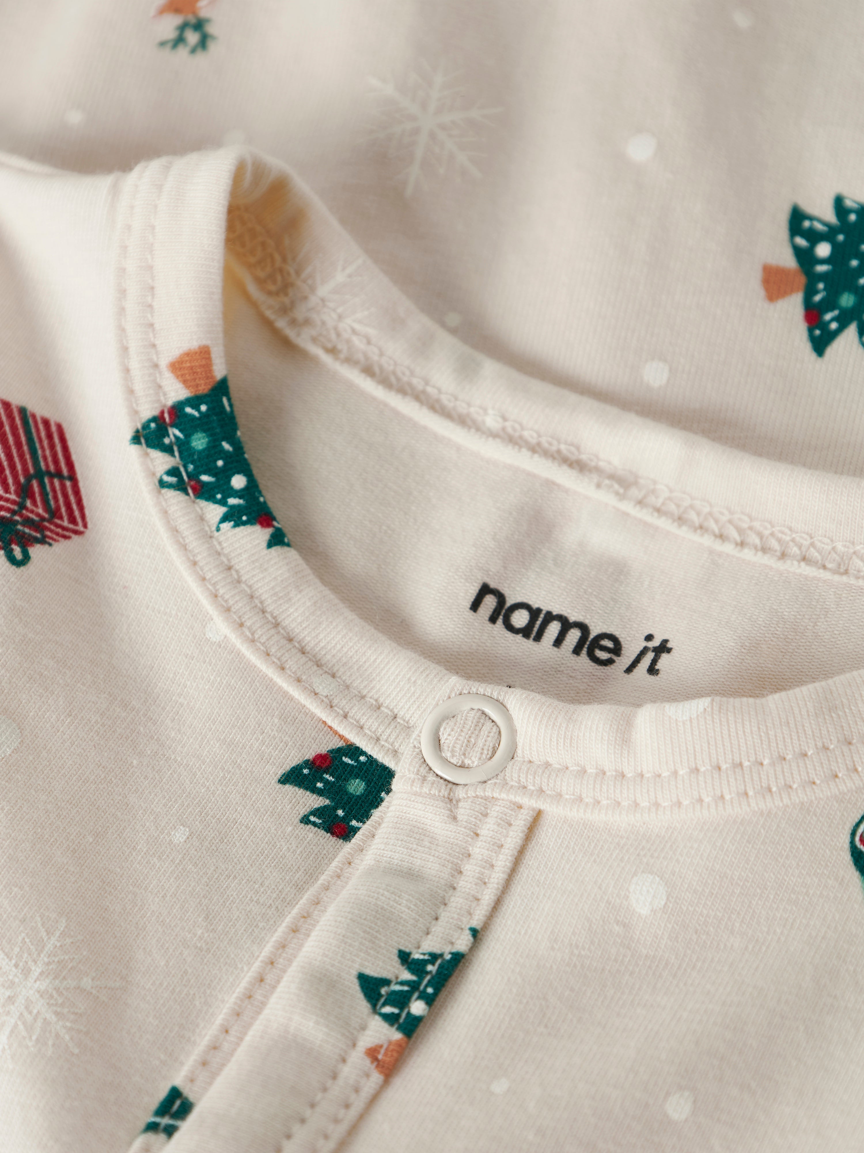 Name It Vismas Natdragt - Whitecap Gray/Xmas