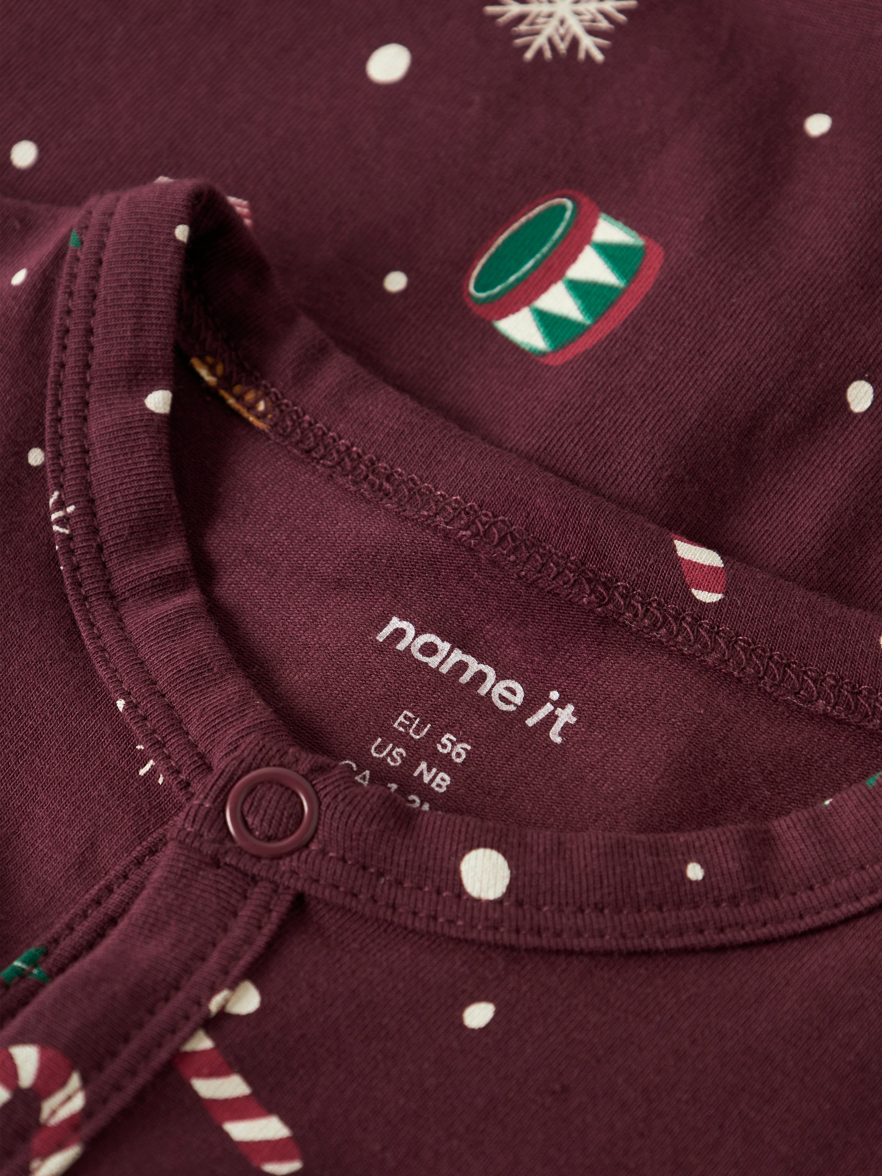 Name It Vismas Natdragt - Burgundy/Xmas