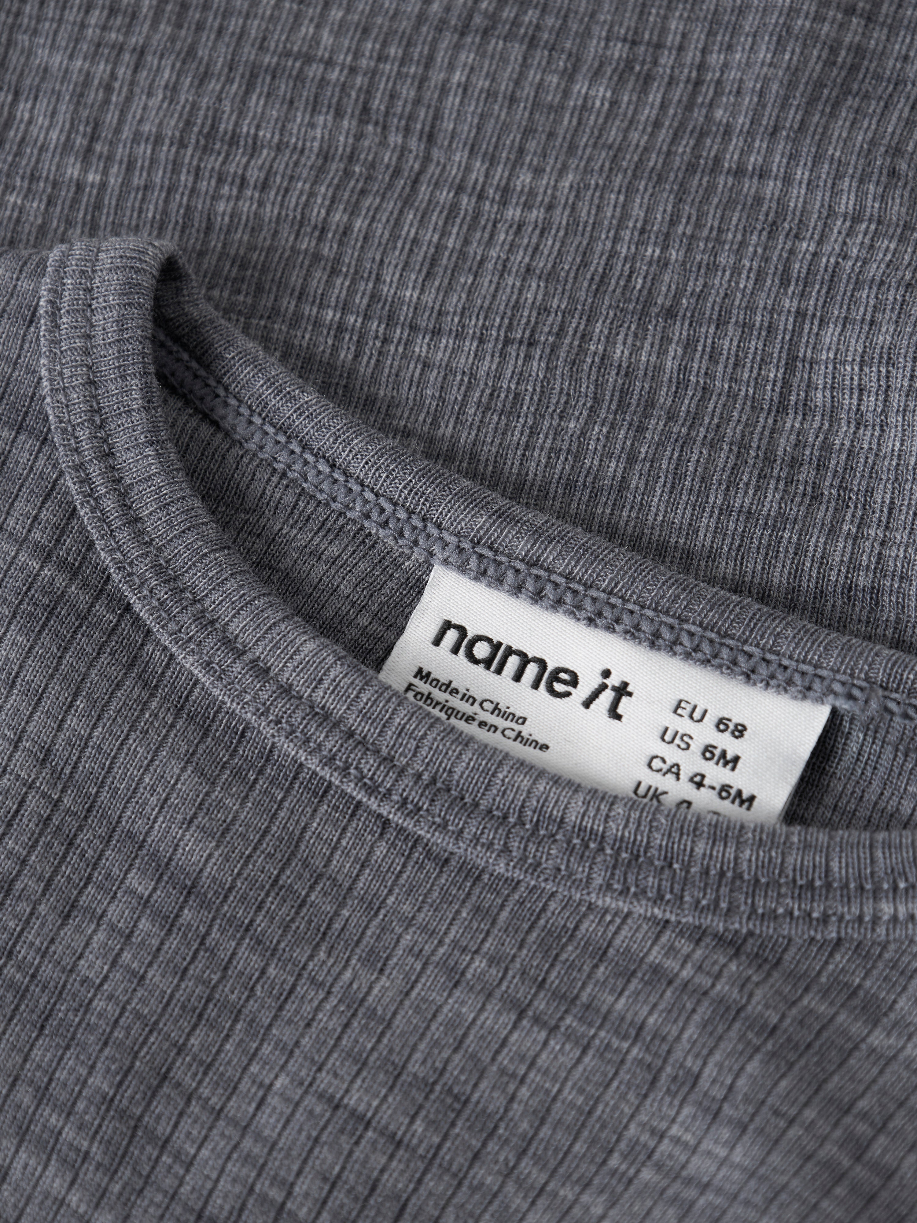 Name It Wax - Wool Rib LS Body - Folkstone Gray