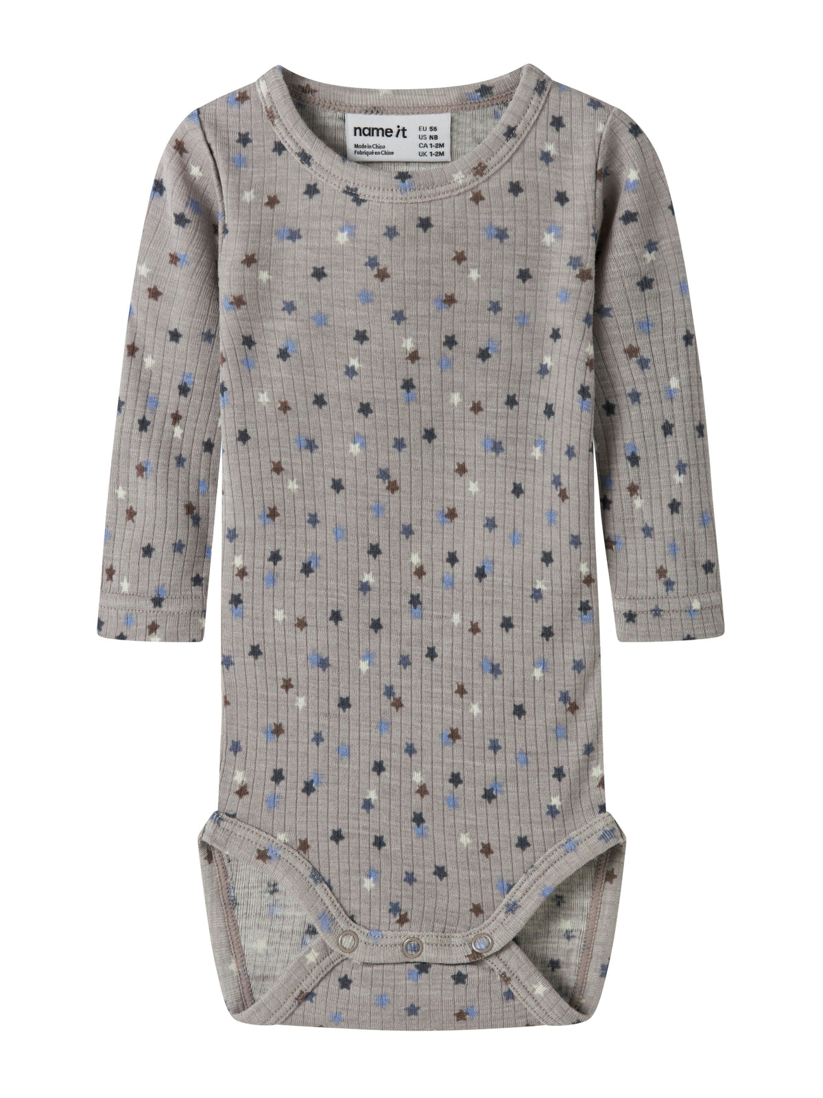 Name It Womi - Wool/Modal LS Body - Satellite / Stars