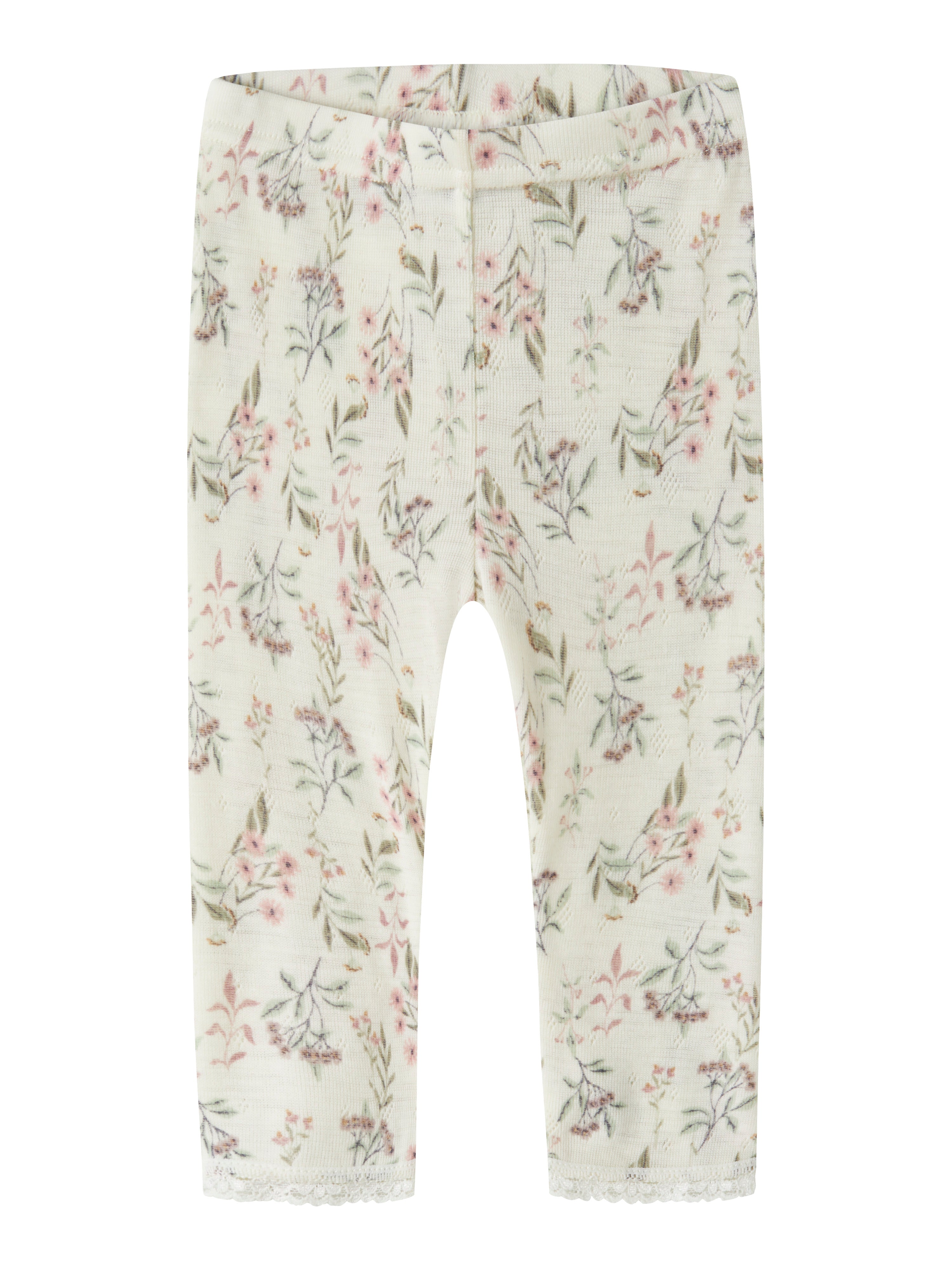 Name It Wang - Wool Needle Leggings - Snow White/Flower