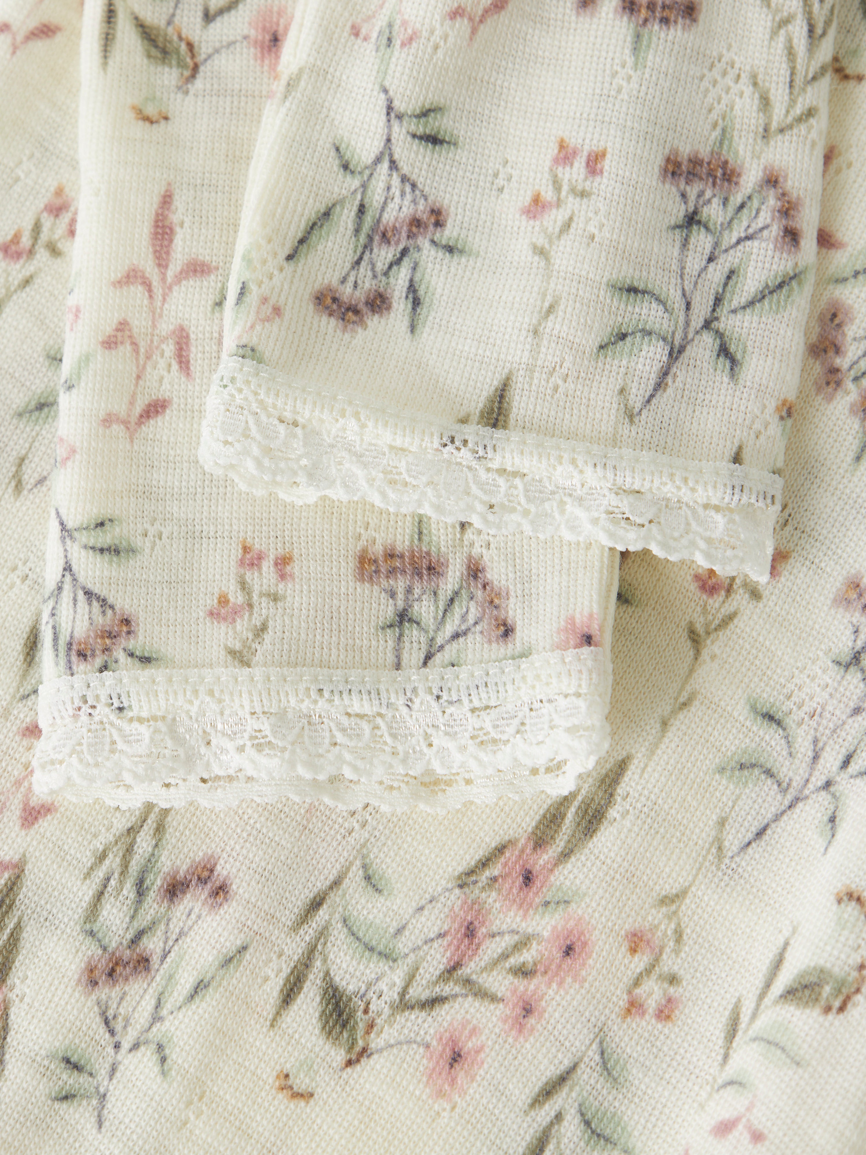 Name It Wang - Wool Needle Leggings - Snow White/Flower
