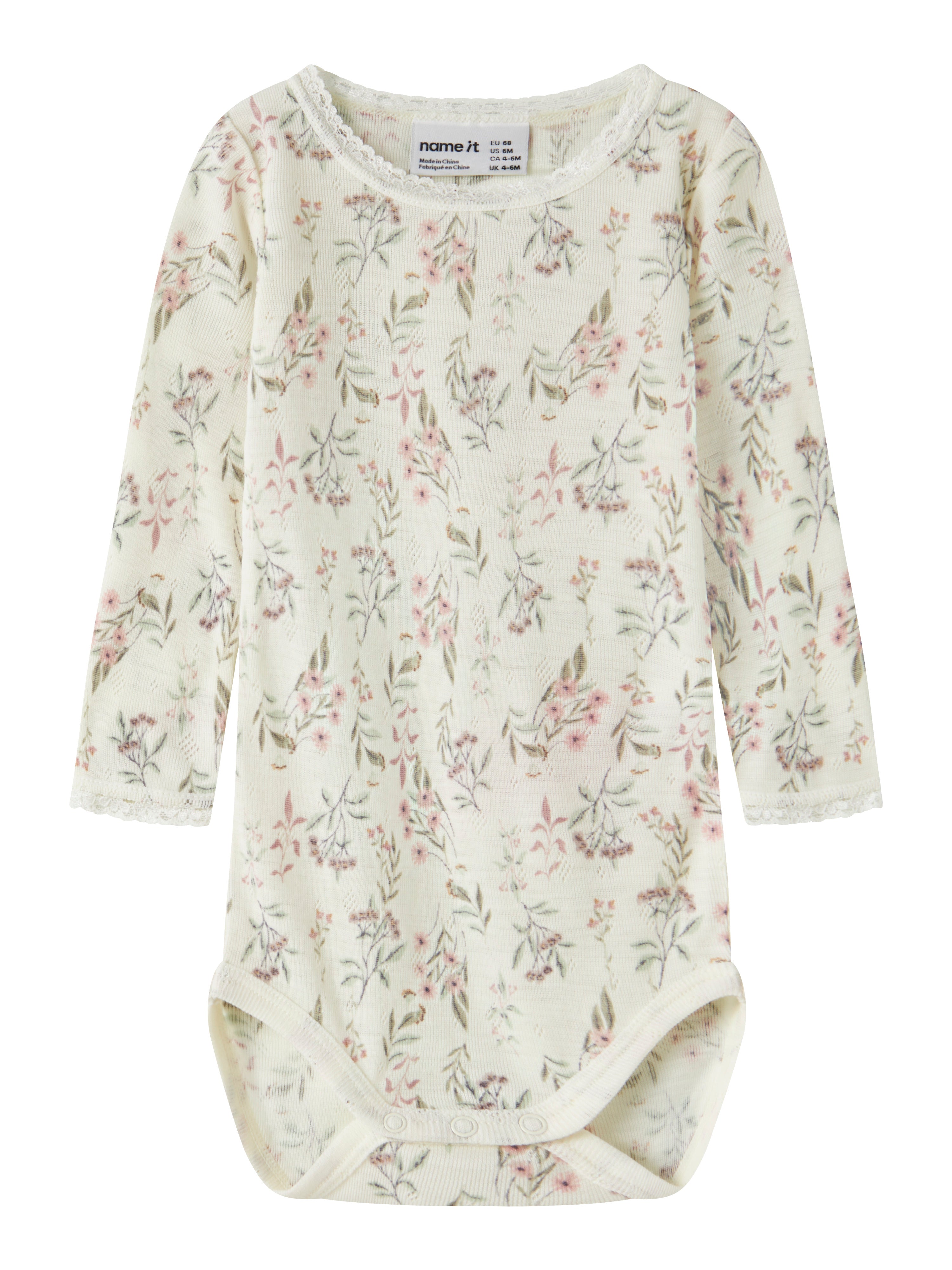 Name It Wang - Wool Needle LS Body - Snow White/Flower