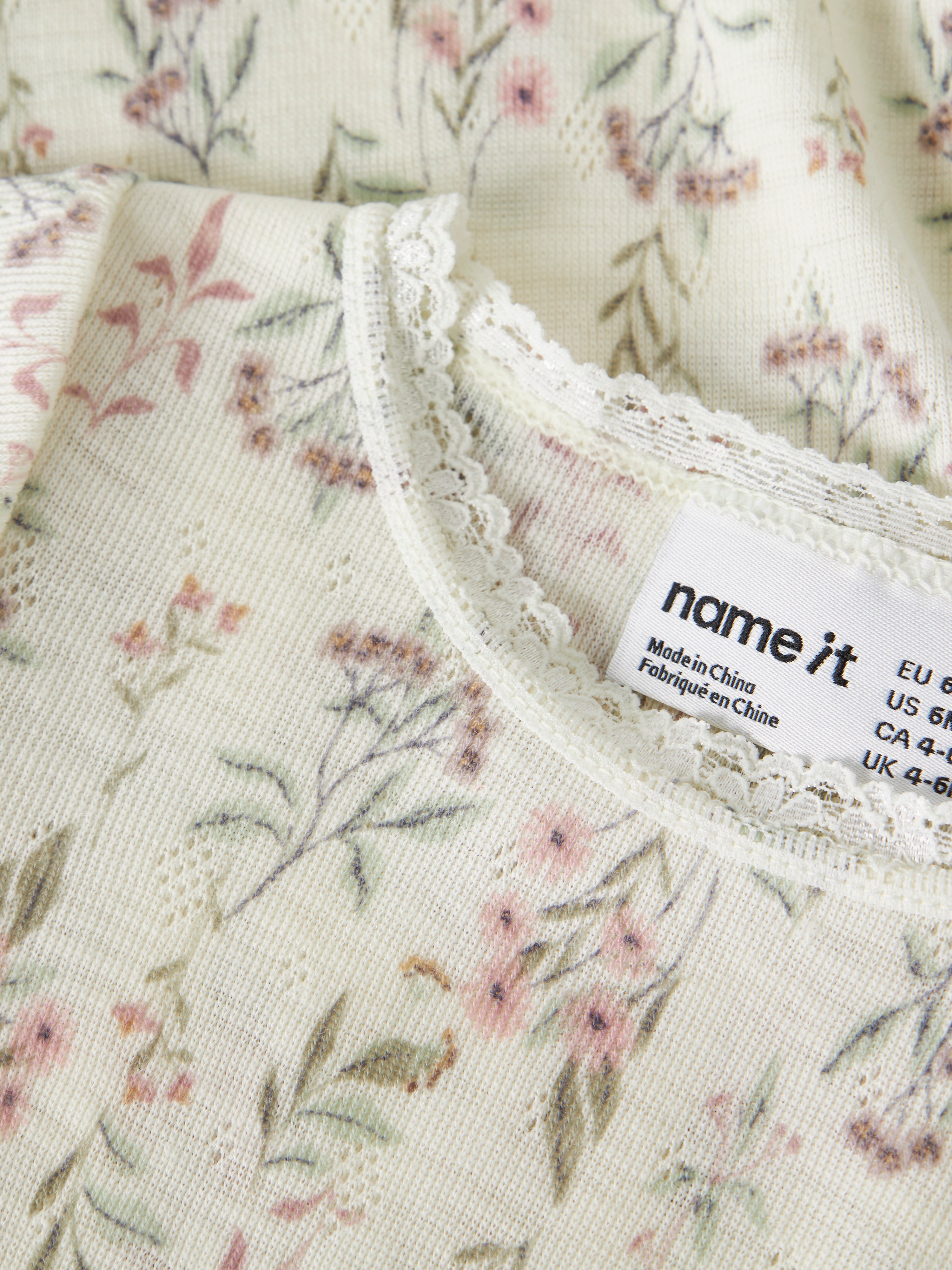 Name It Wang - Wool Needle LS Body - Snow White/Flower