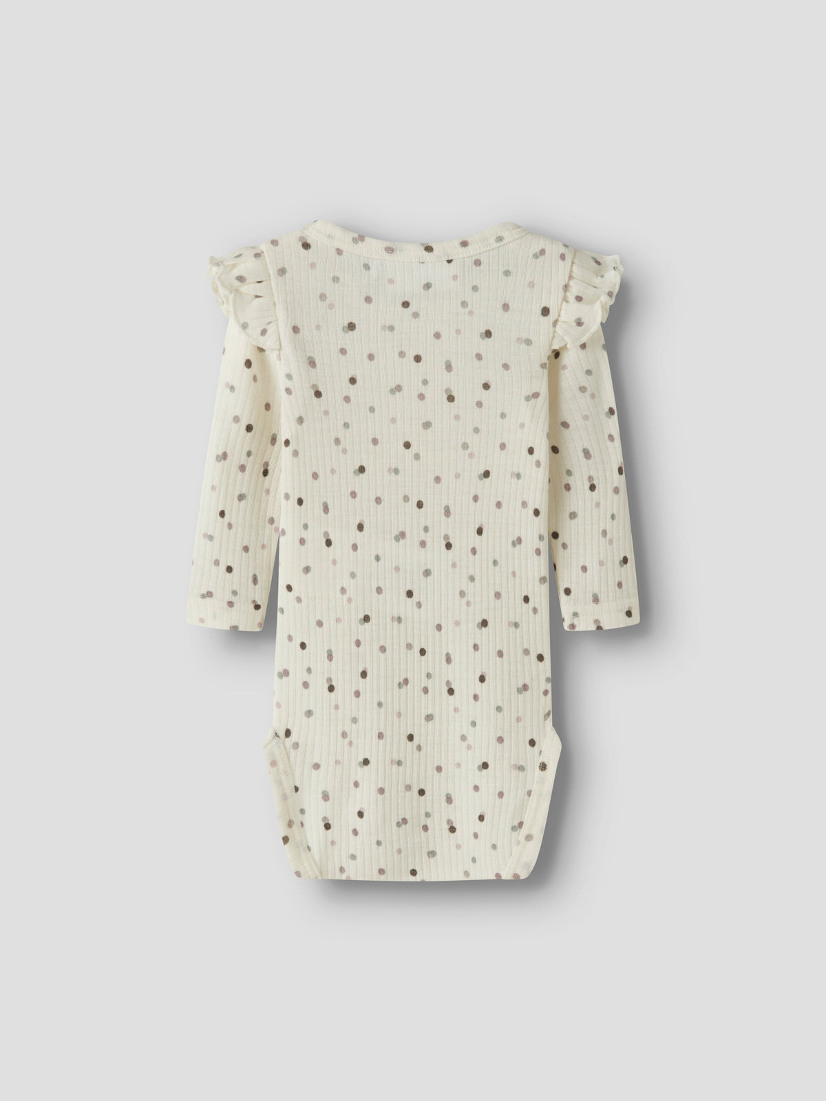 Name It Womi - Wool/Modal LS Body - Snow White / Double dots
