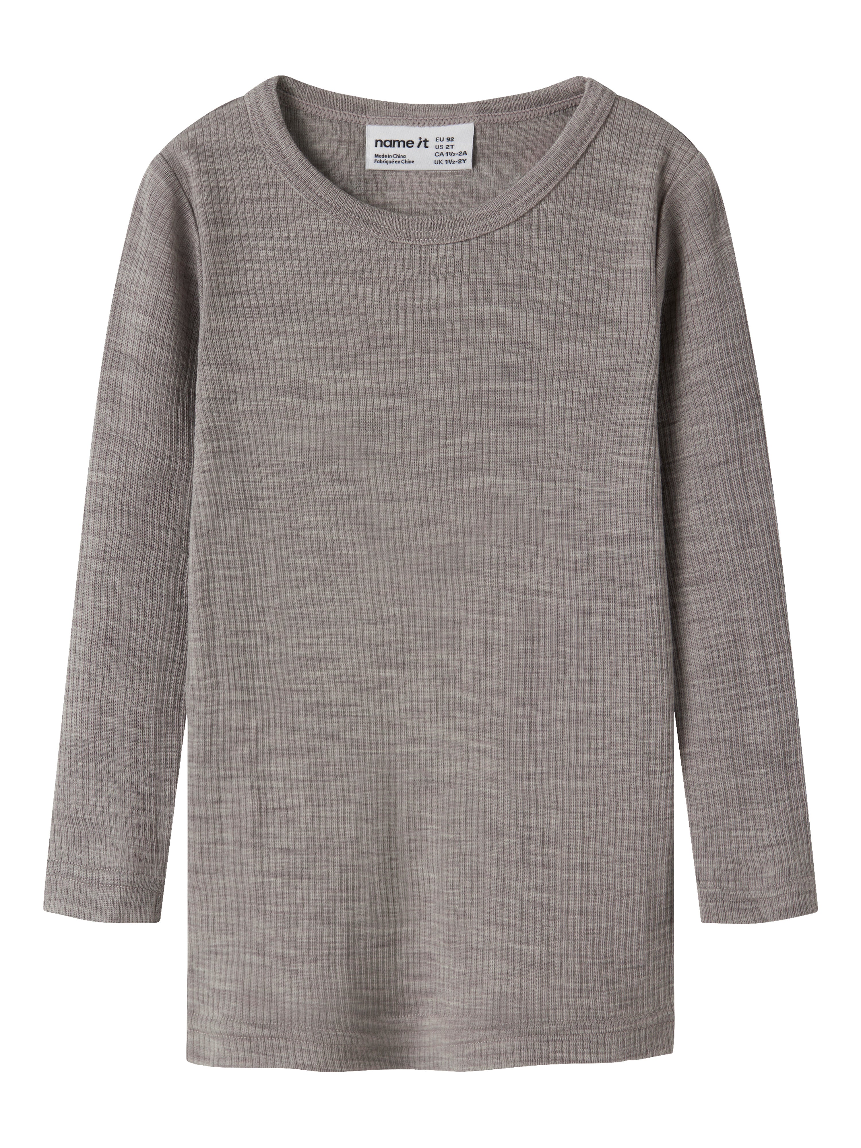 Name It Wax - Wool Rib LS Top - Satellite