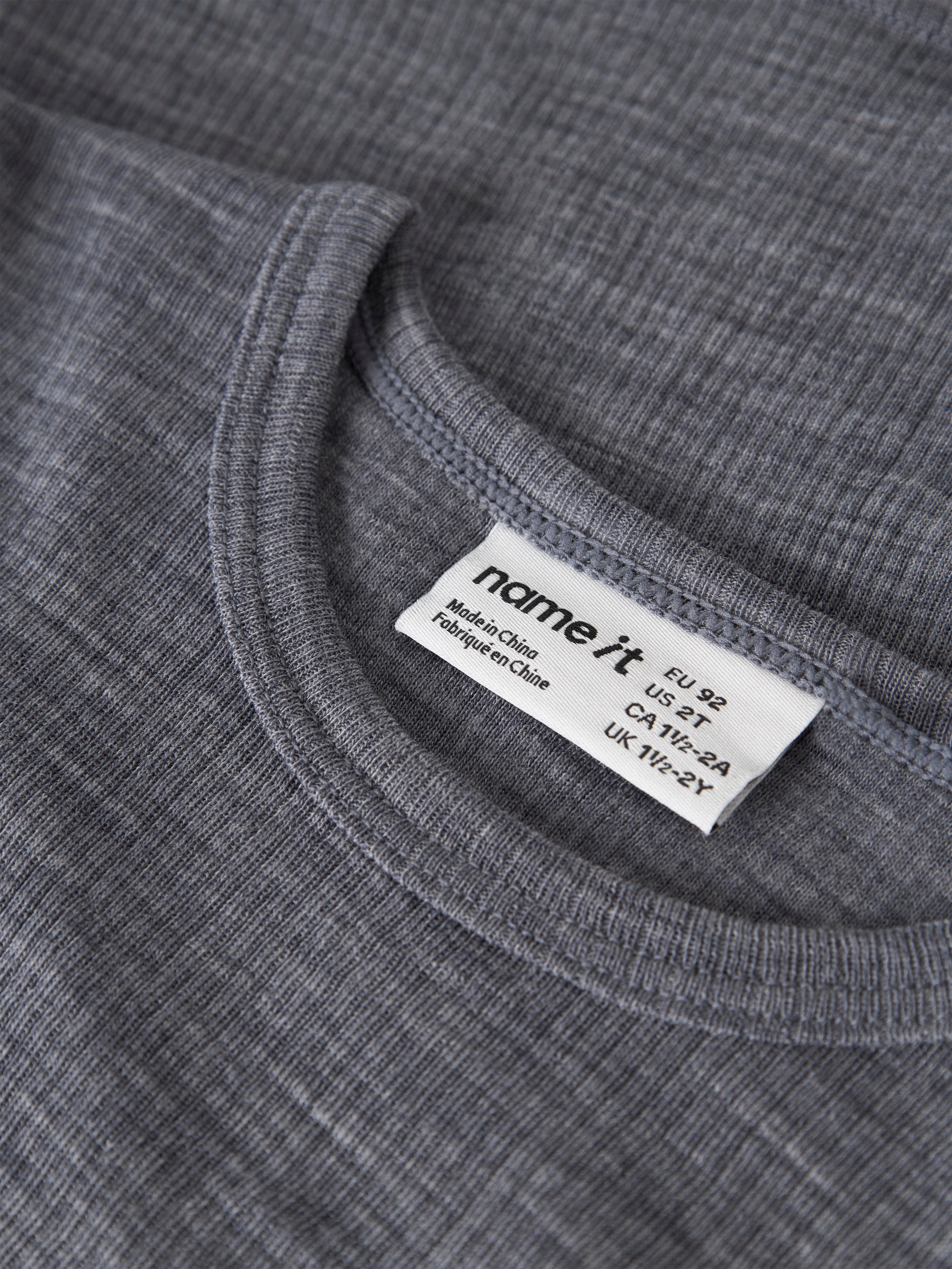 Name It Wax - Wool Rib LS Top - Folkstone Gray