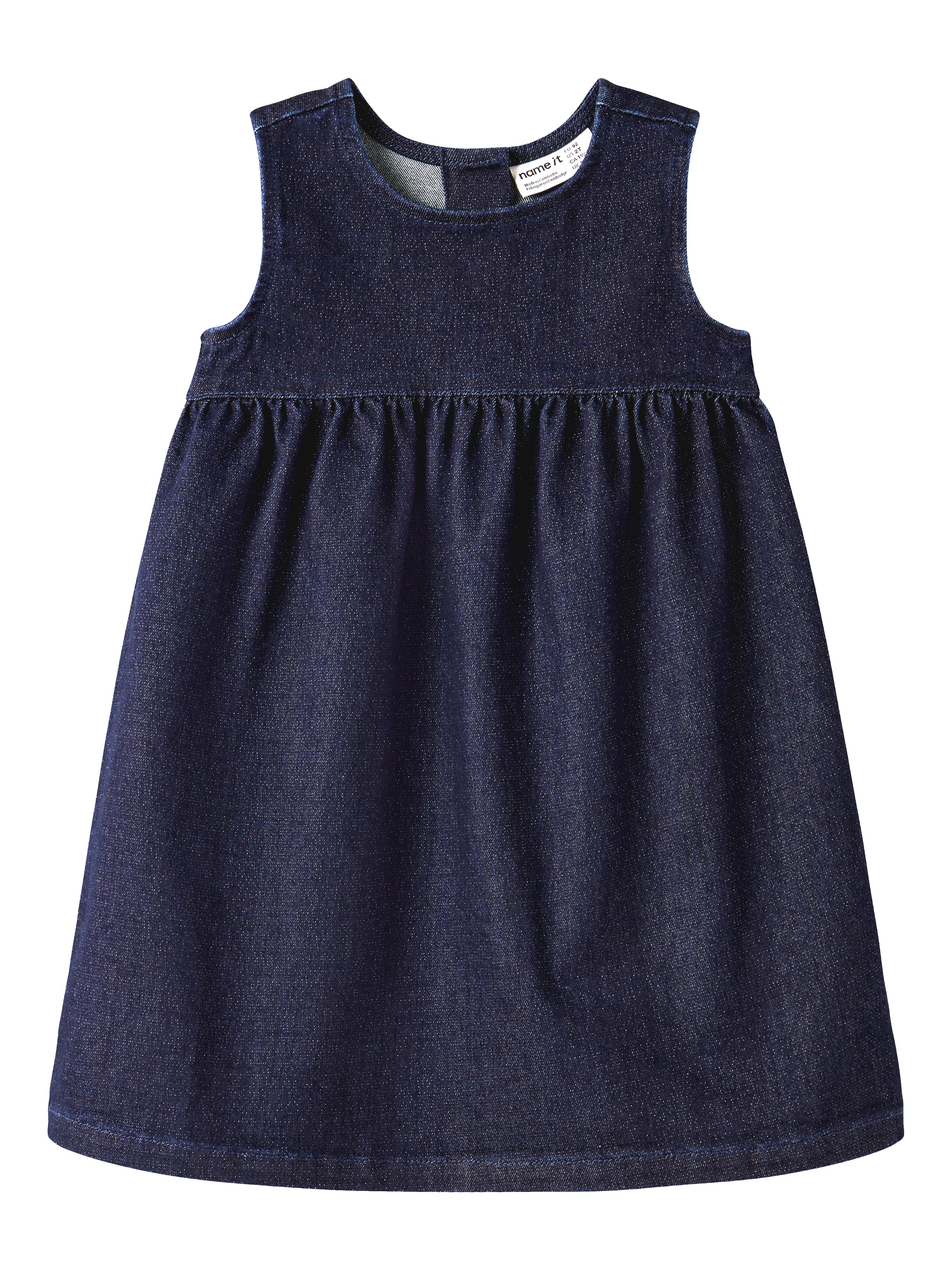 Name It Ella - Denim Glitter Dress - Dark Blue Denim