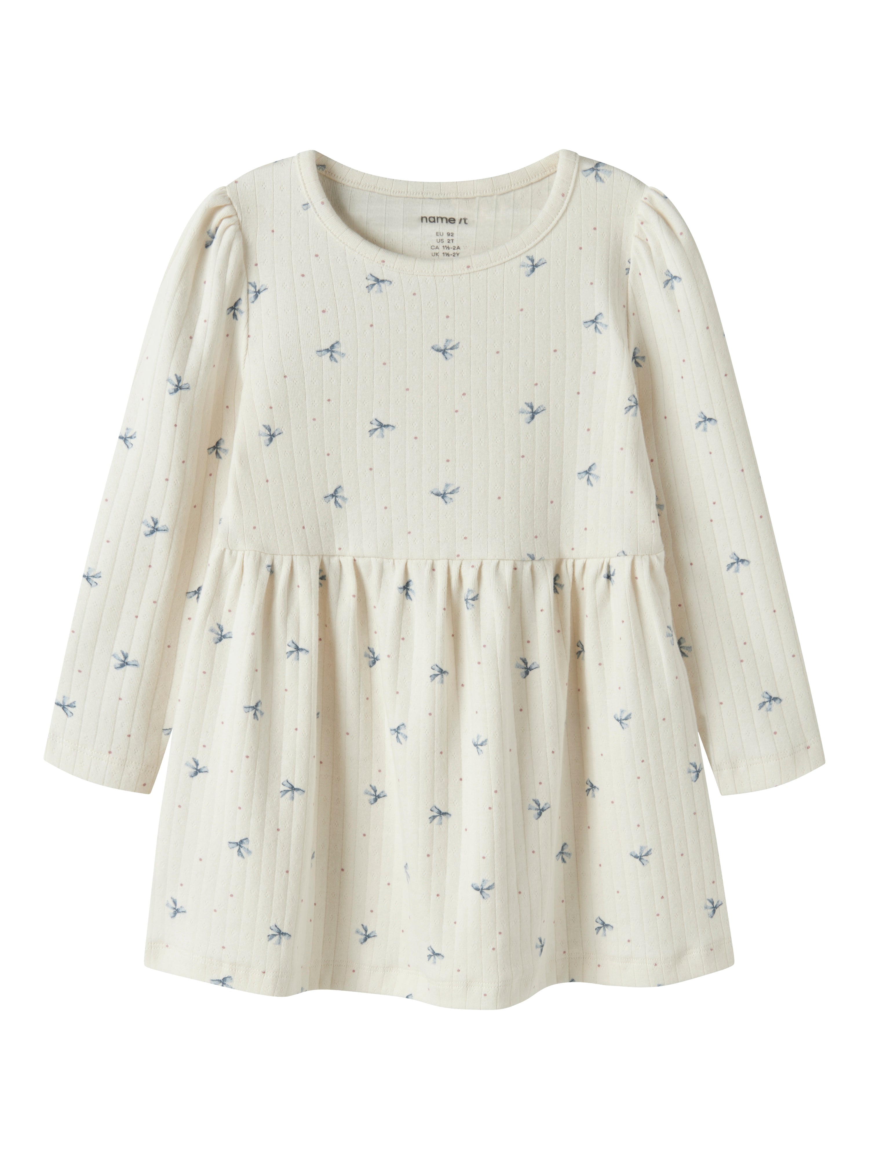 Name It Kathlen - LS Dress - Antique White