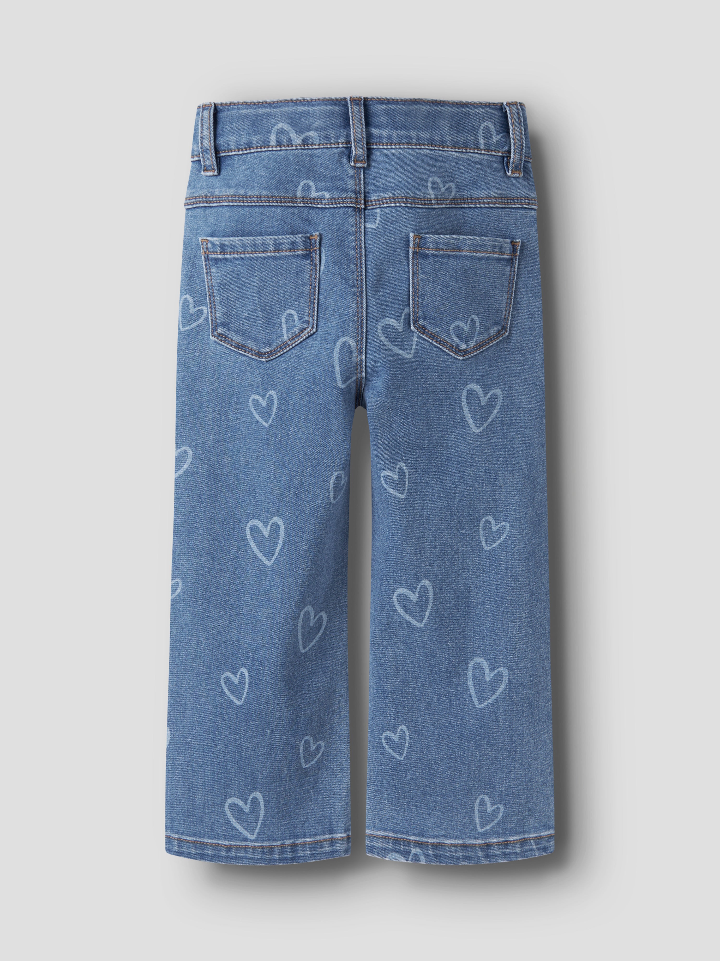 Name It Rose - Wide Jeans - Medium Blue Denim/Heart