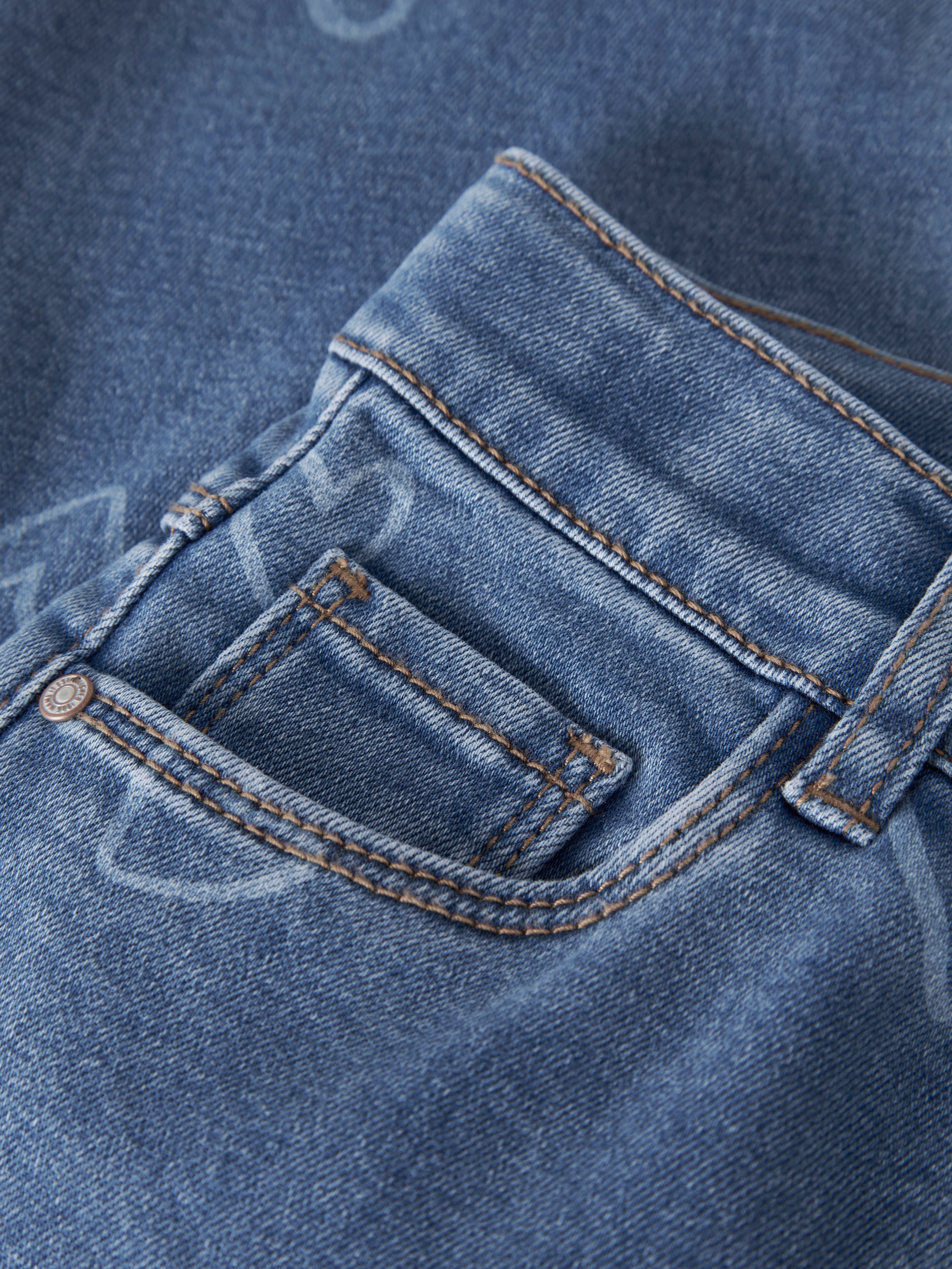 Name It Rose - Wide Jeans - Medium Blue Denim/Heart