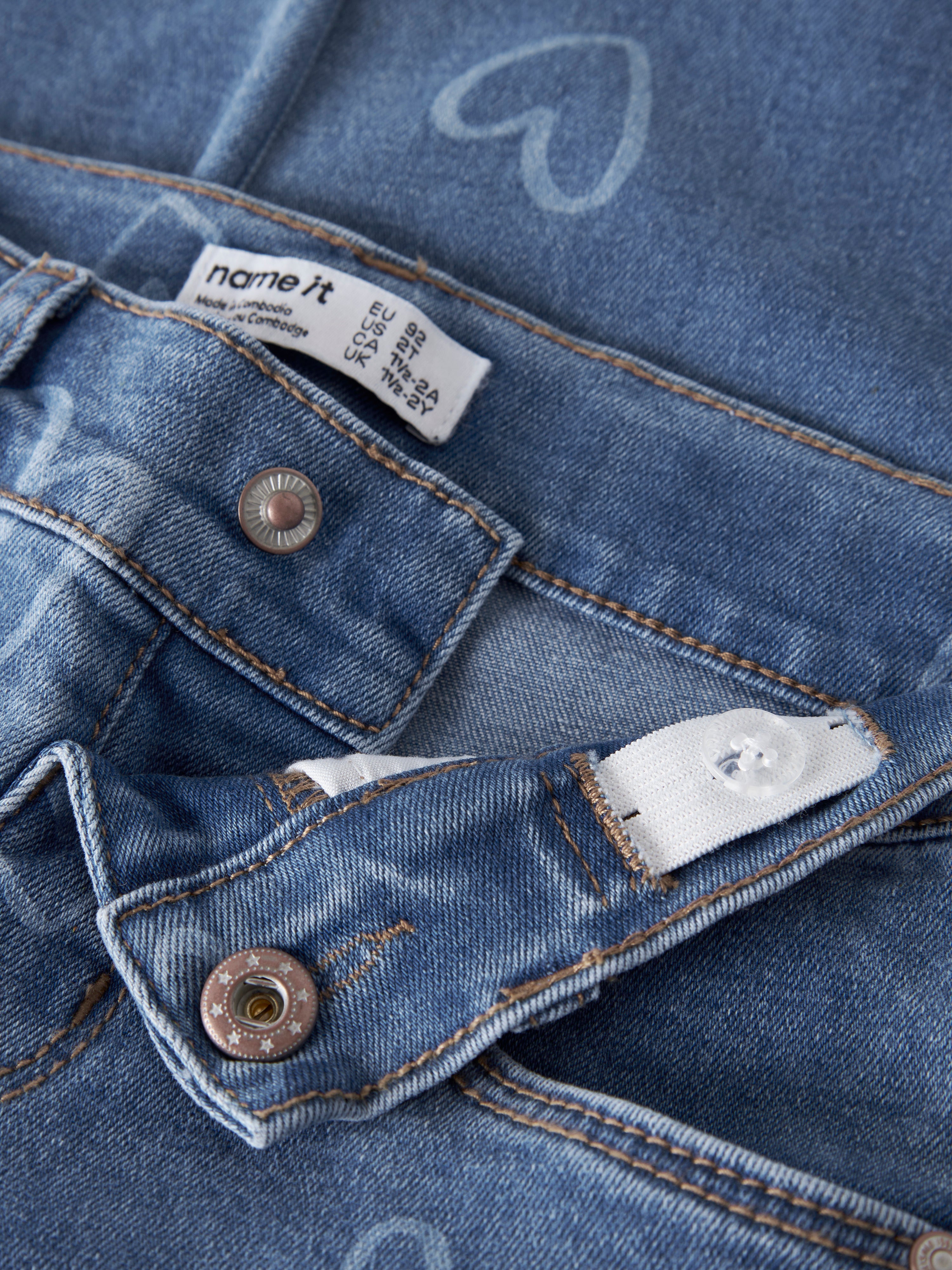 Name It Rose - Wide Jeans - Medium Blue Denim/Heart
