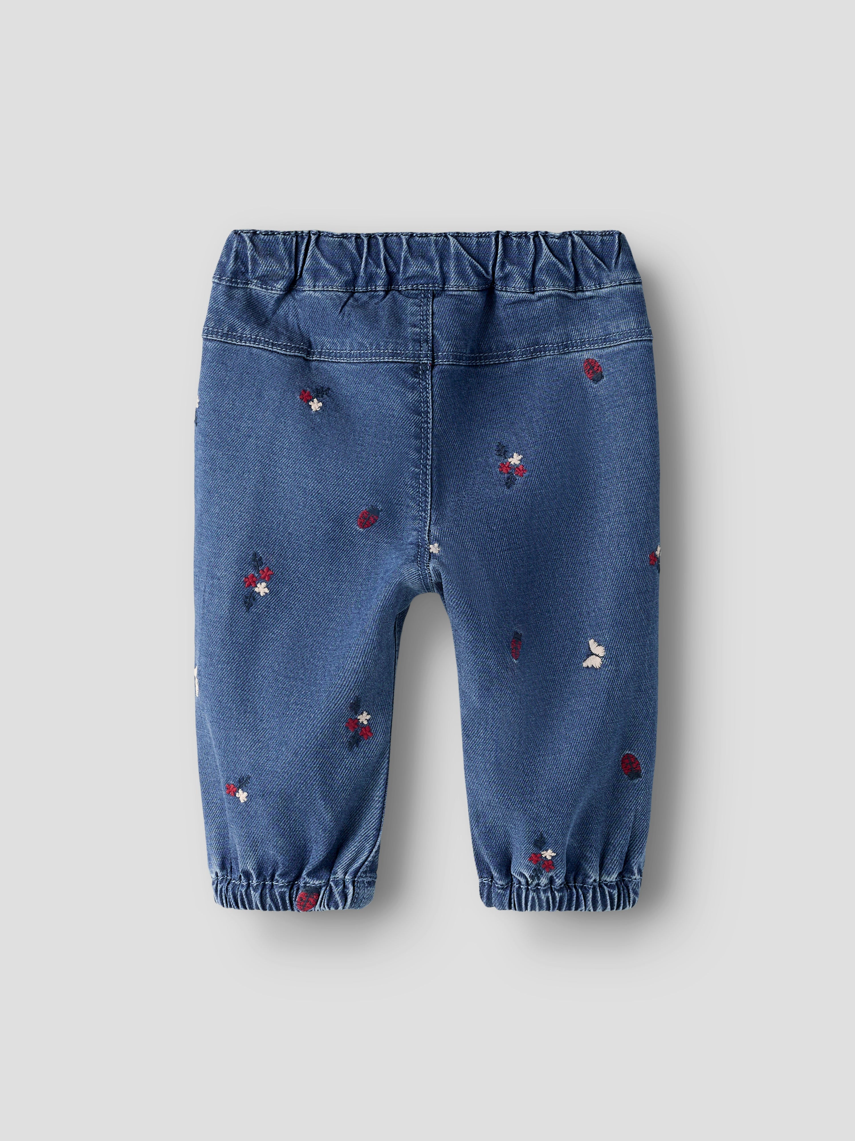 Name It Rose - Mom EMB Jeans - Medium Blue Denim/Nature