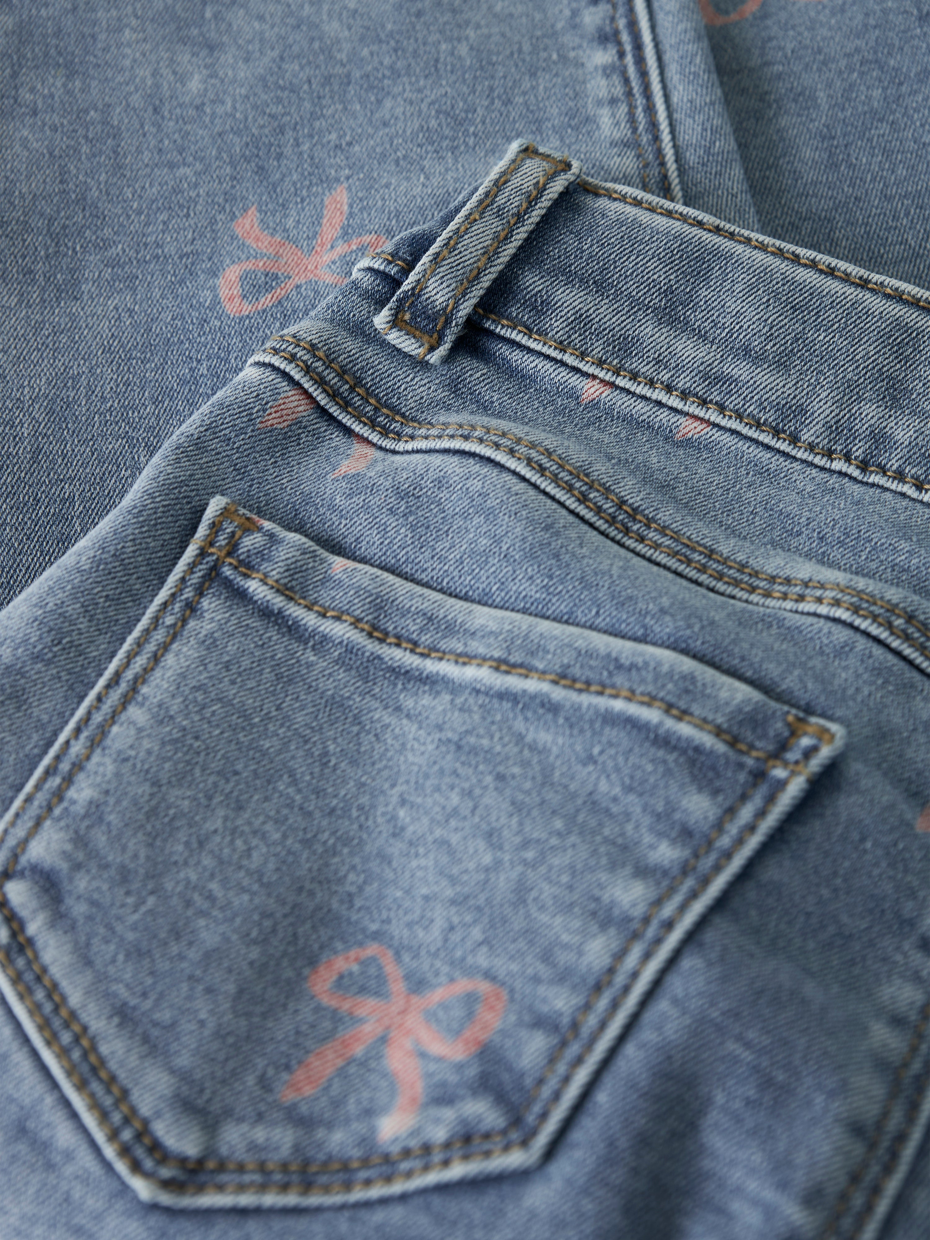 Name It Bella - Mom Shaped Jeans NOOS - Medium Blue Denim/Bow