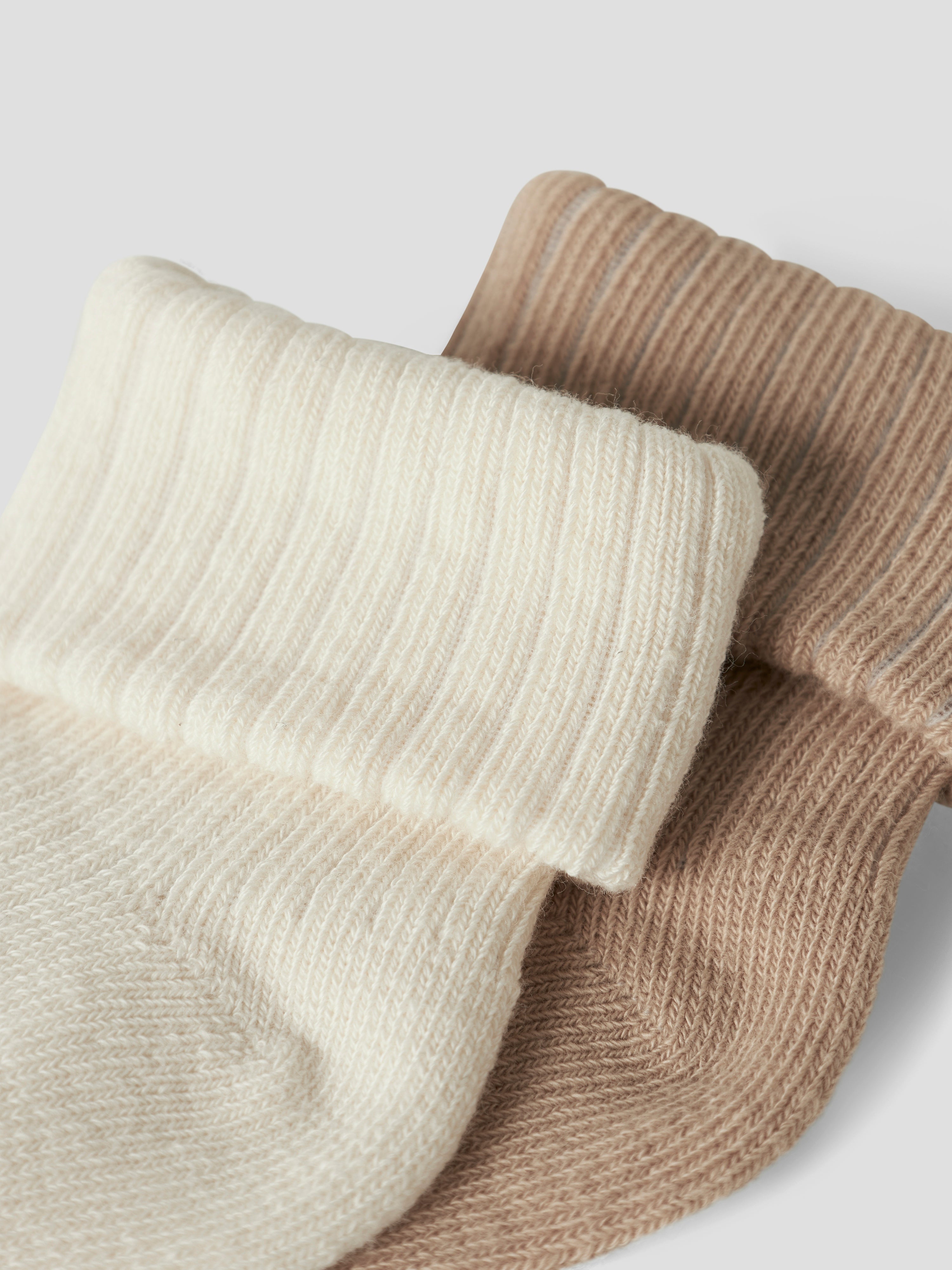 Name It Nugat - 2 pak Strømper - Antique White Sesame
