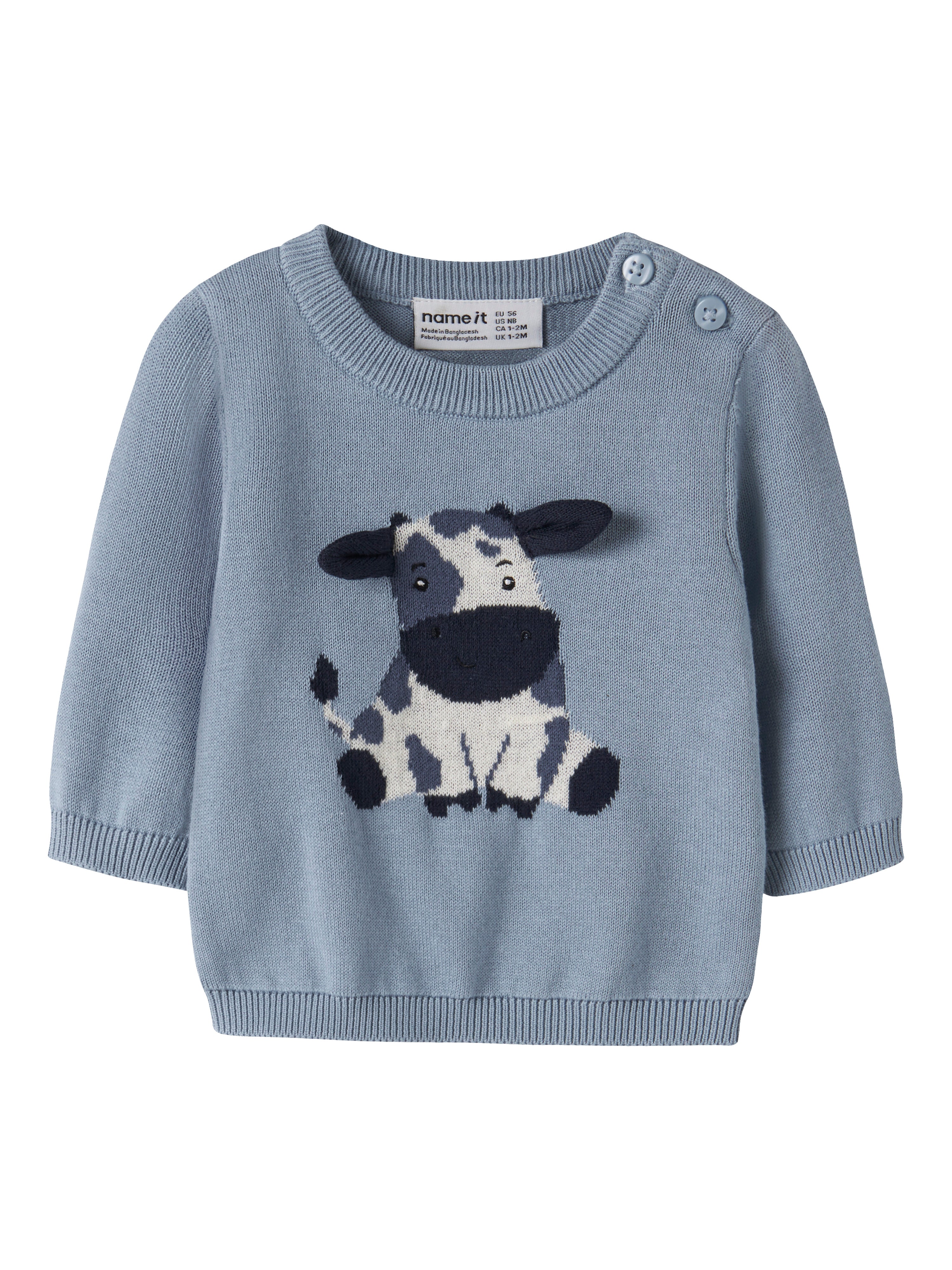 Name It Ligan- LS Knit - Ashley Blue