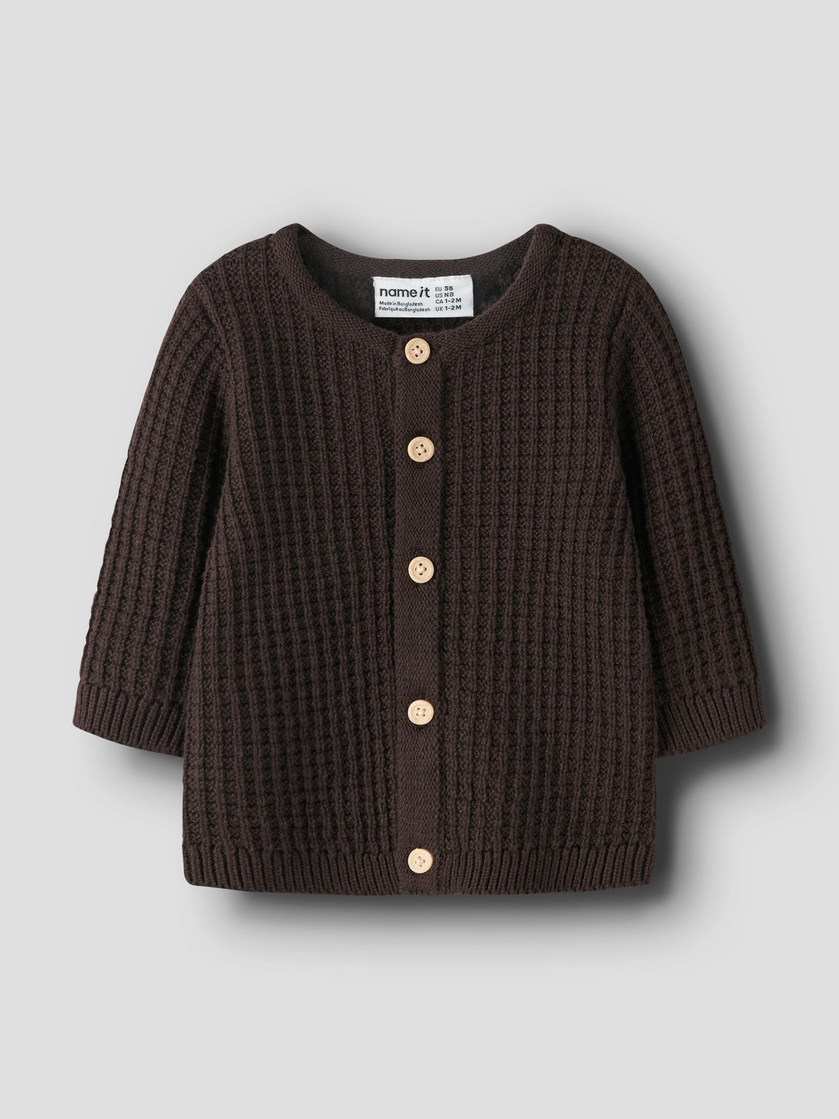 Name It Olivar - LS Knit Cardigan - Chocolate Plum