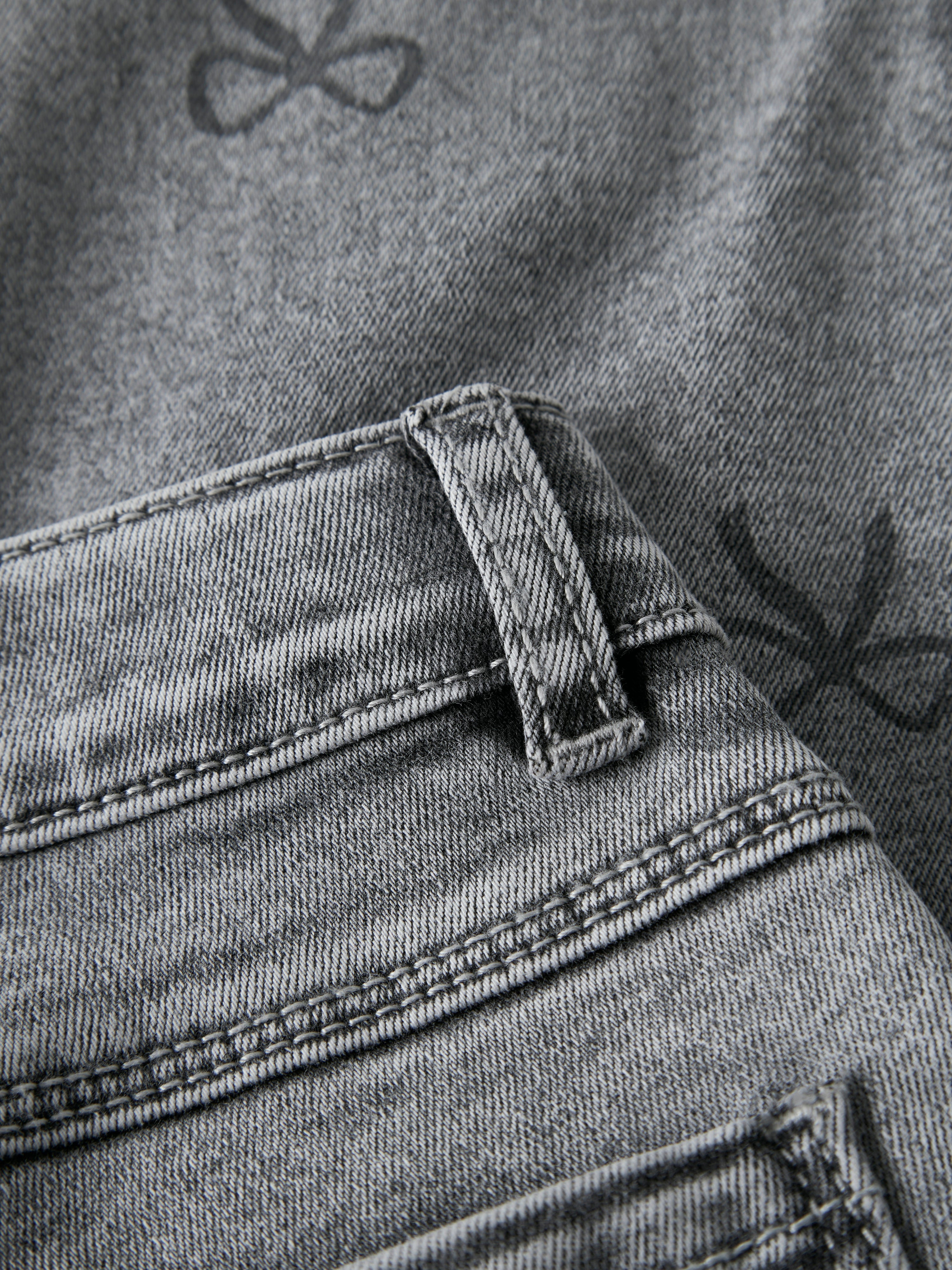 Name It Bella - Mom Shaped Jeans NOOS - Light Grey Denim/Bow