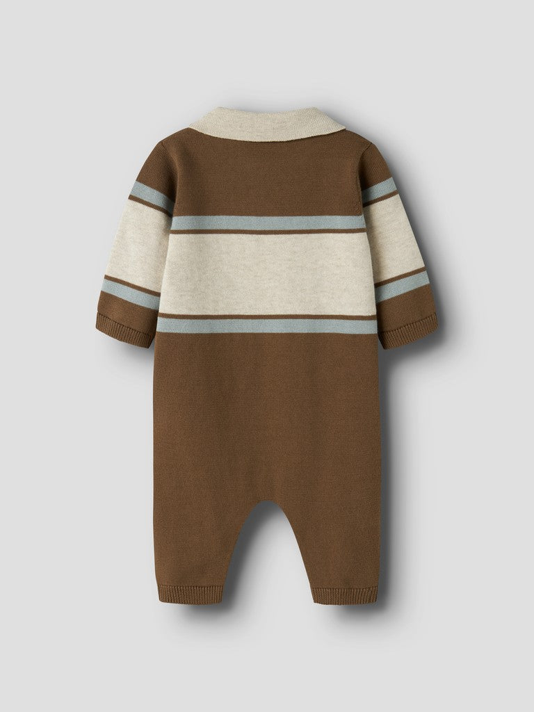 Name It Ral - LS Knit Polo Suit - Sepia