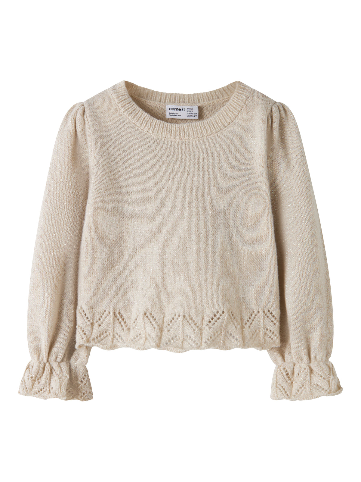 Name It Ruel - LS Knit - Peyote Melange / Silver Lurex
