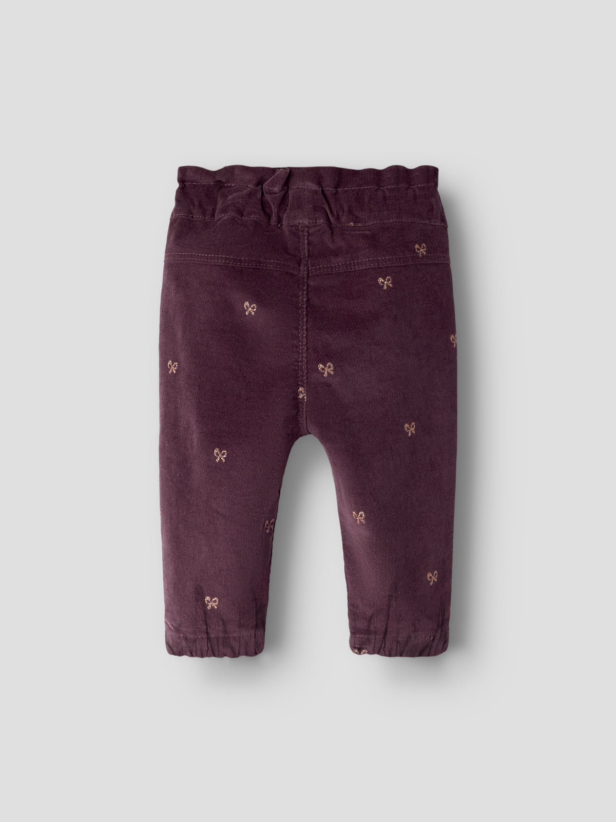 Name It Bella R - AOP Cord Pant - Catawba Grape / Glitter Bows