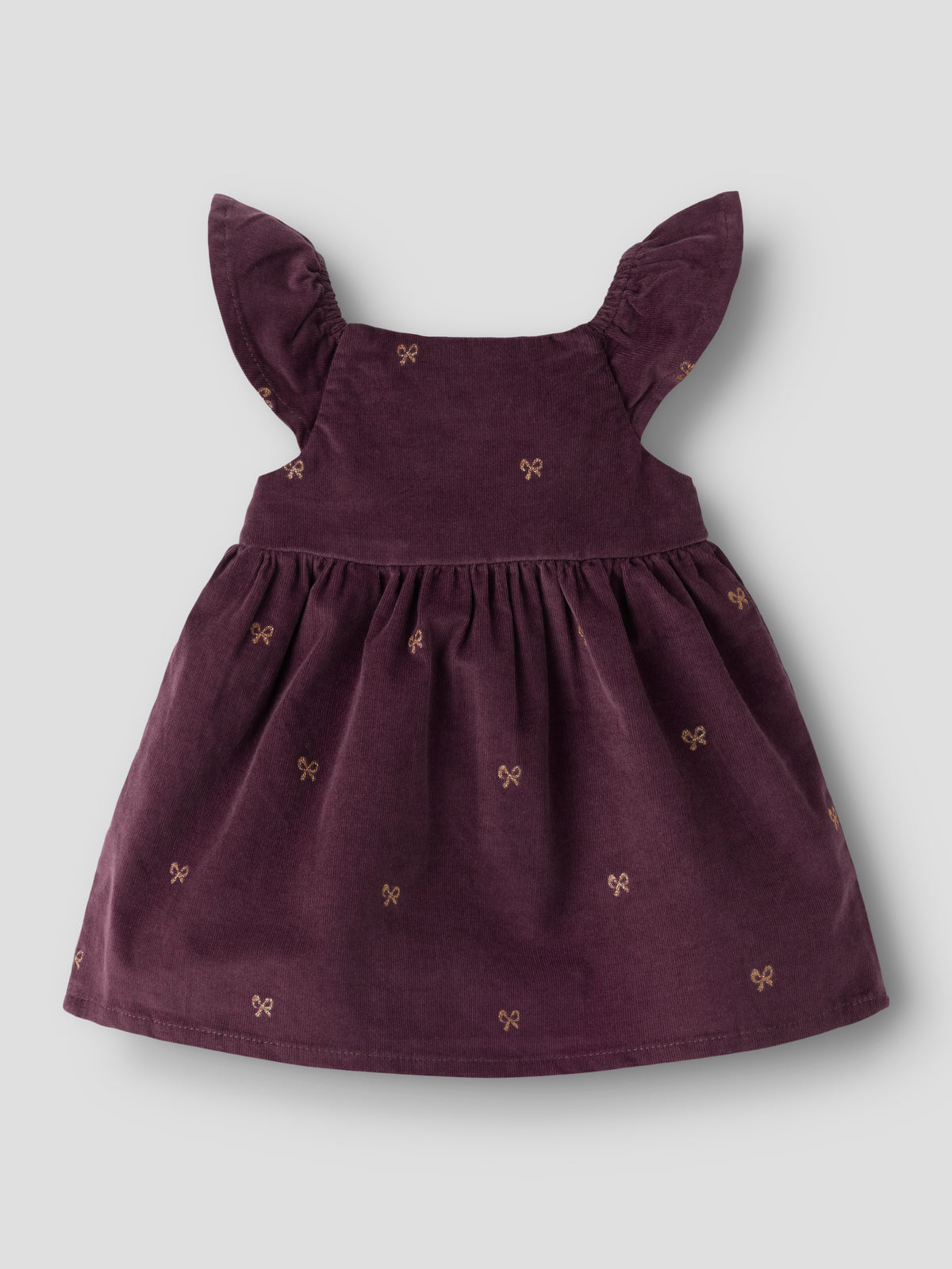 Name It Elina - AOP Cord. Dress - Catawba Grape / Glitter Bows
